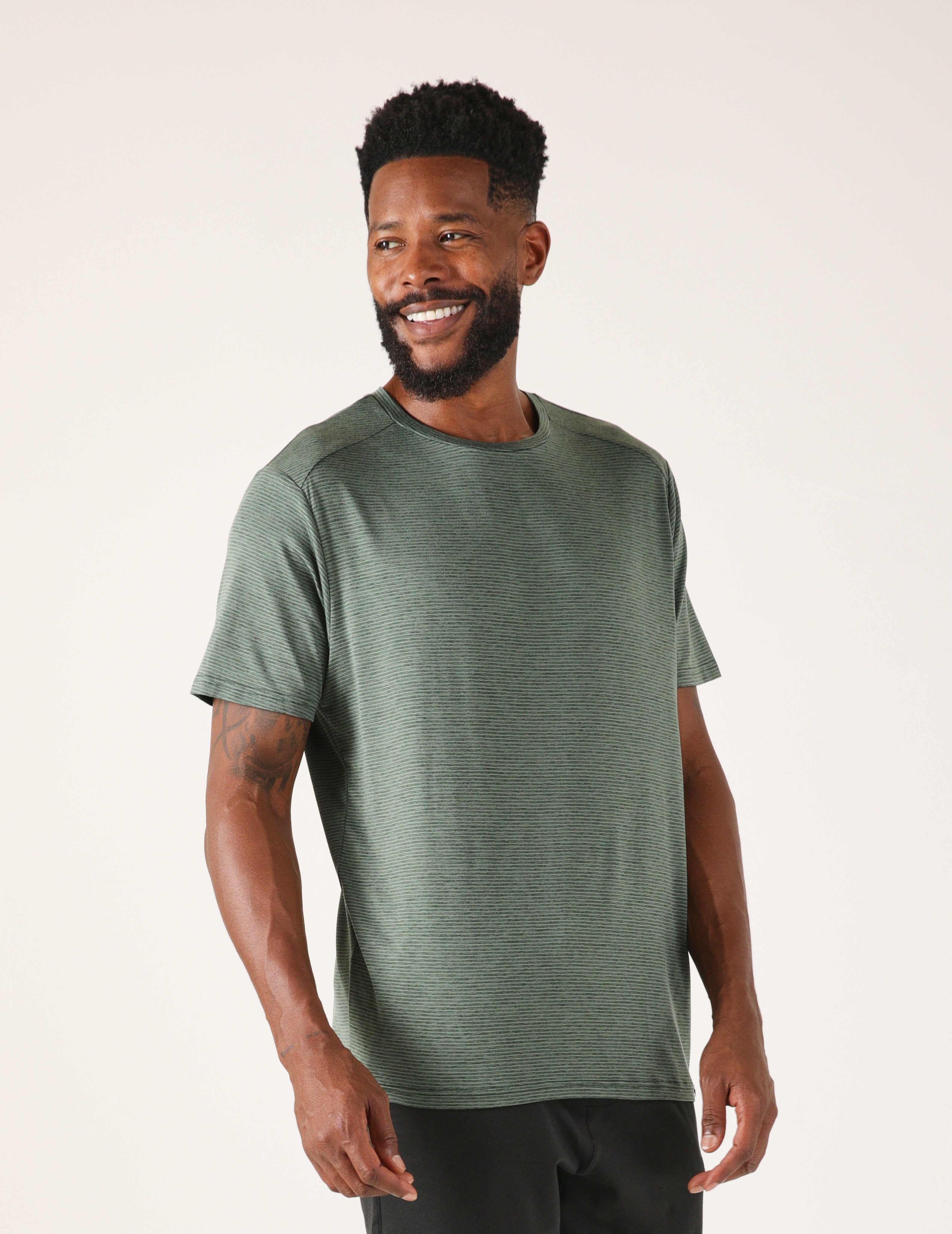 Salton 2.0 Short Sleeve: Smoky Basil Stripe