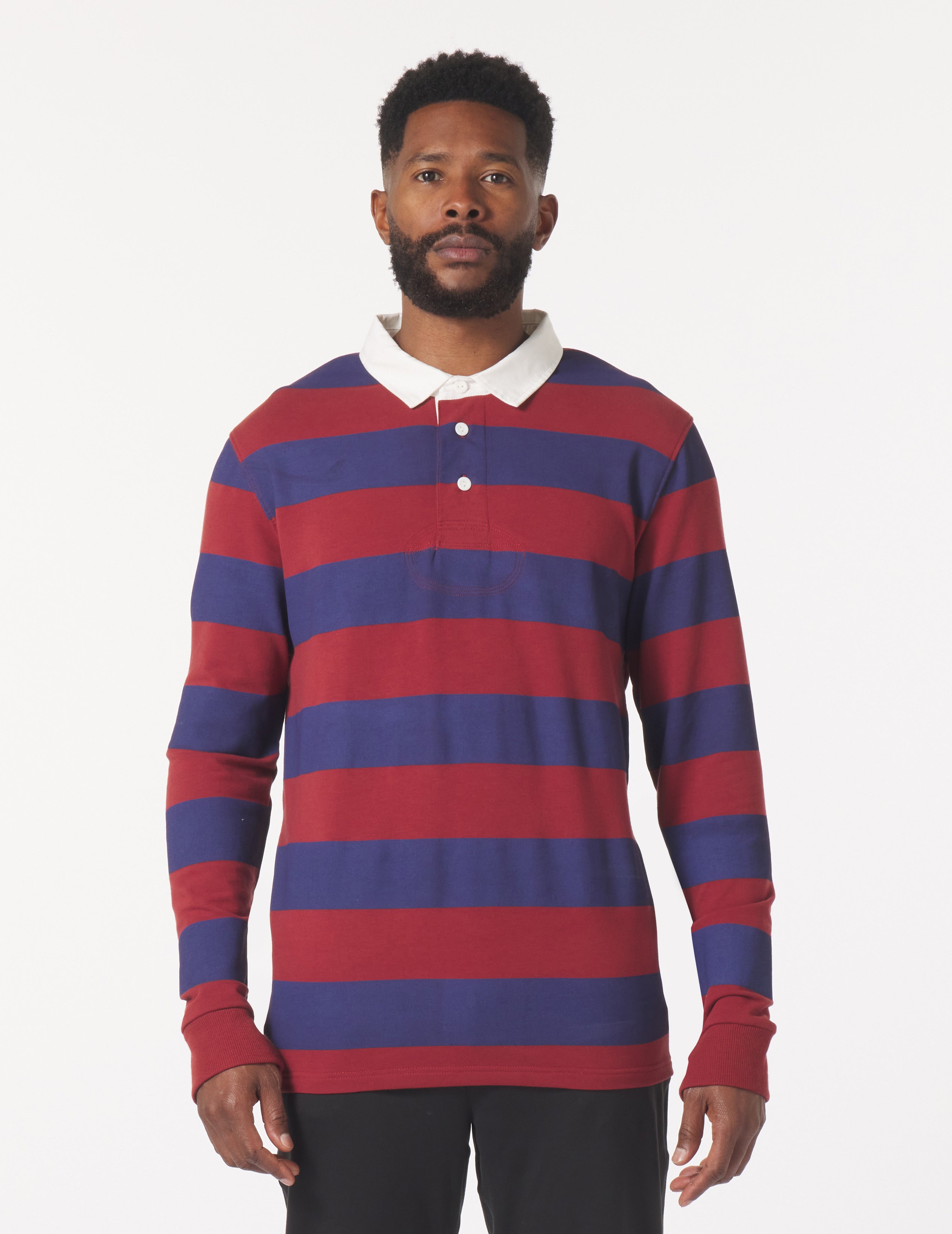 Red and blue rugby shirt discount