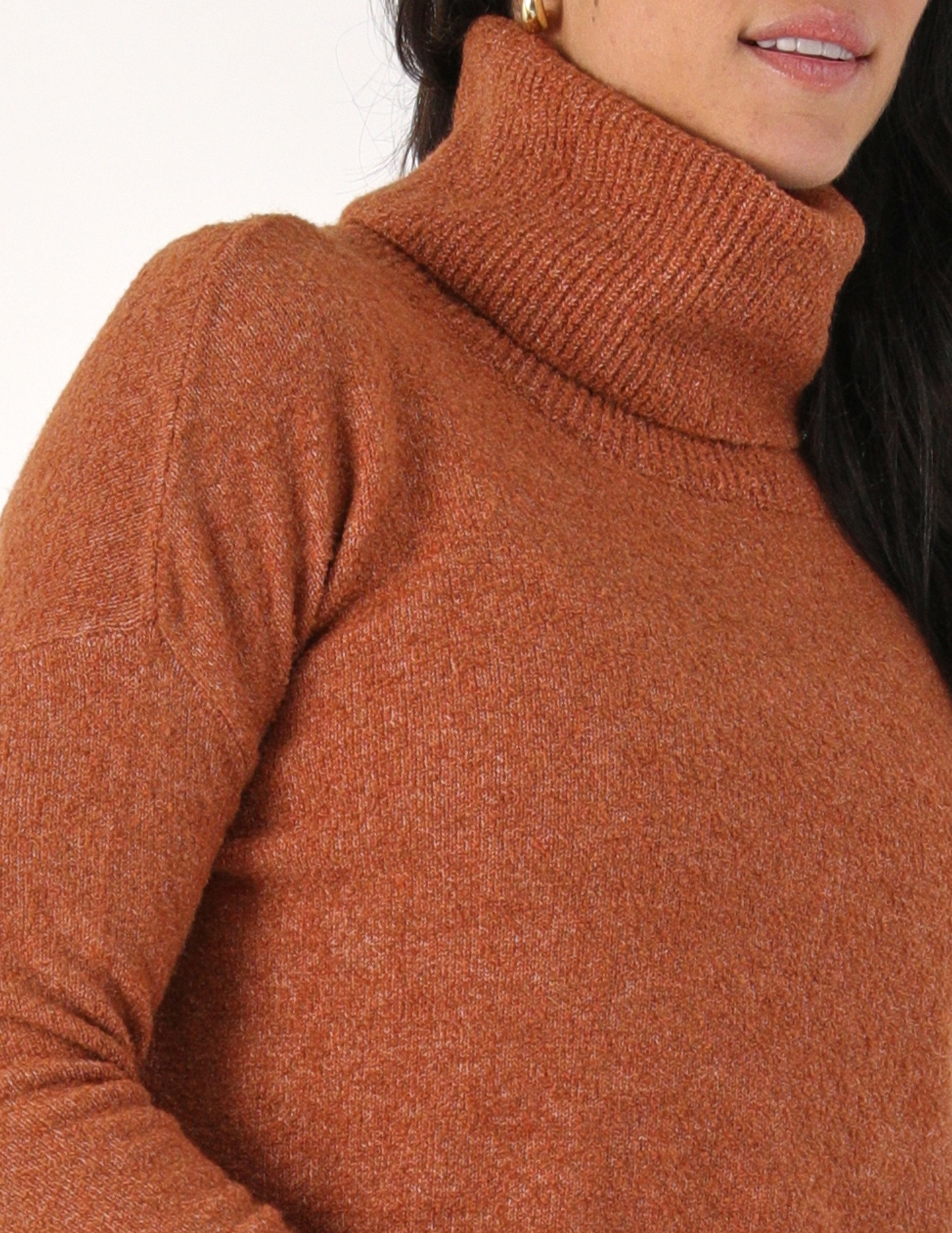 Shelly Turtleneck: Cinnamon