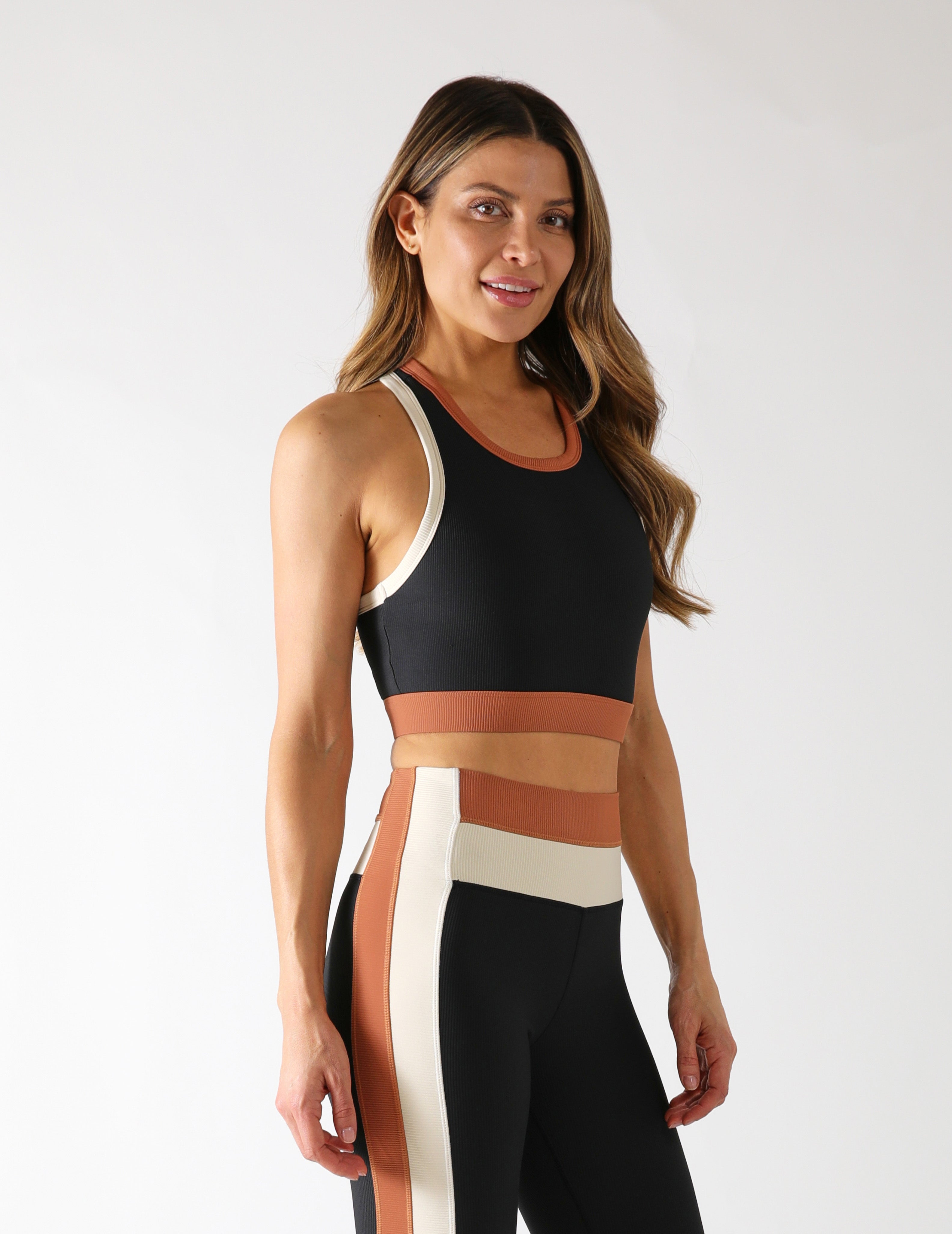Socialite Bra: Black/Oatmilk/Cinnamon