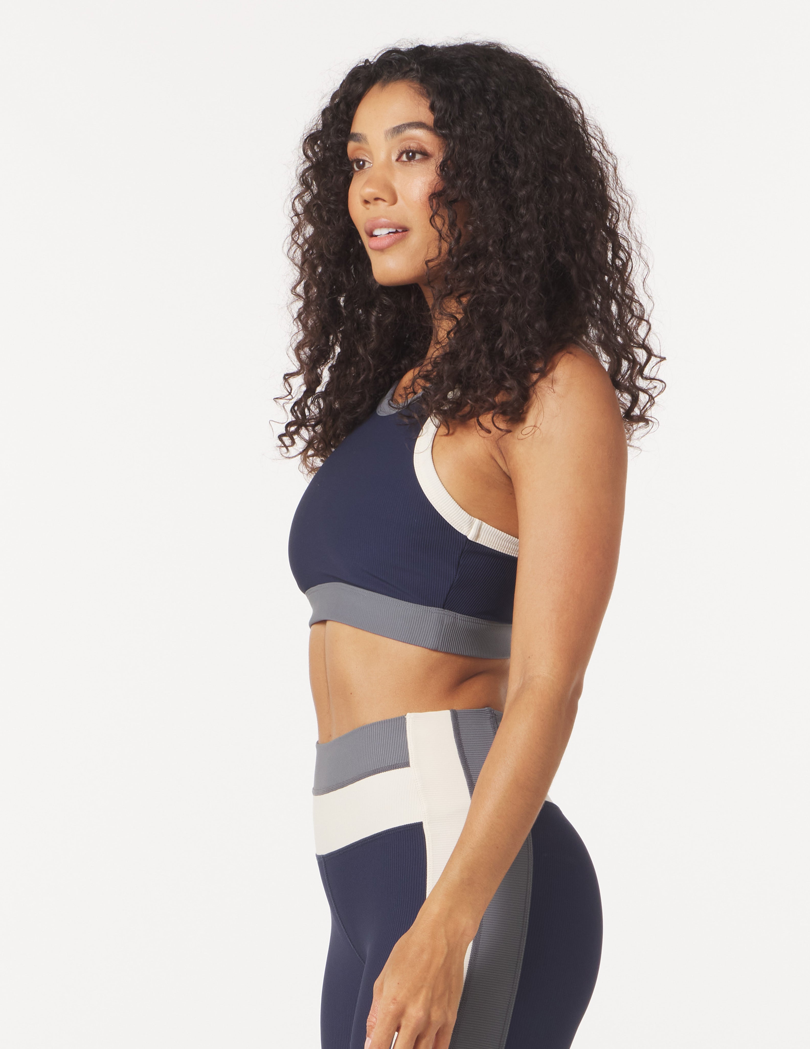 Socialite Bra: Navy/Carbon/Oatmilk