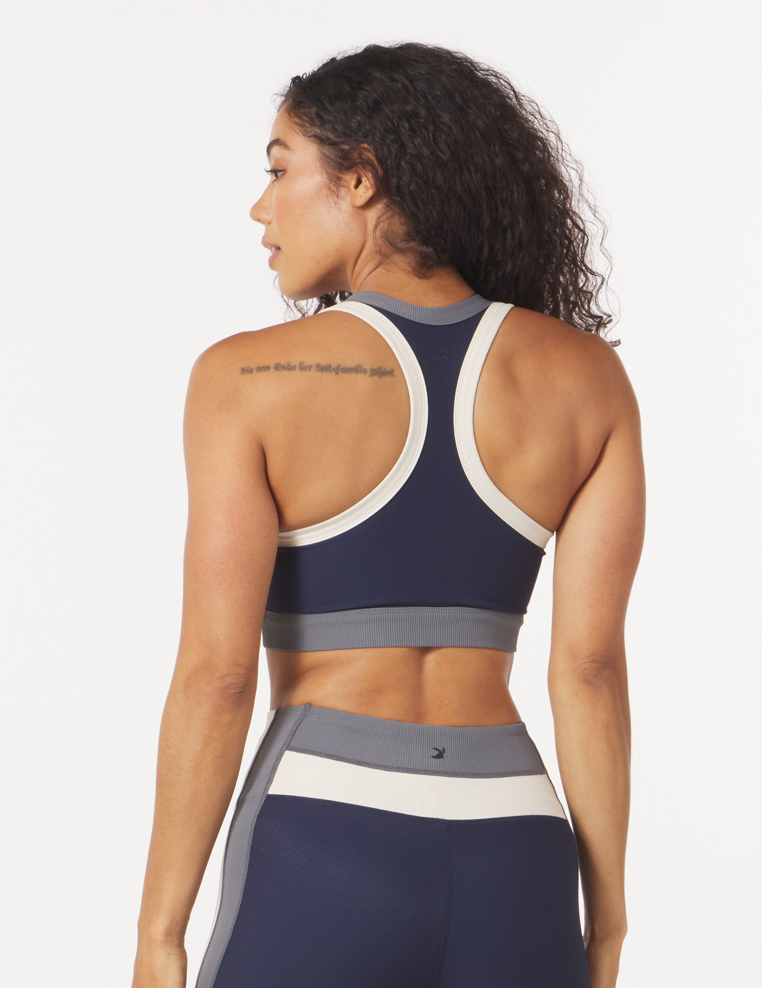 Socialite Bra: Navy/Carbon/Oatmilk