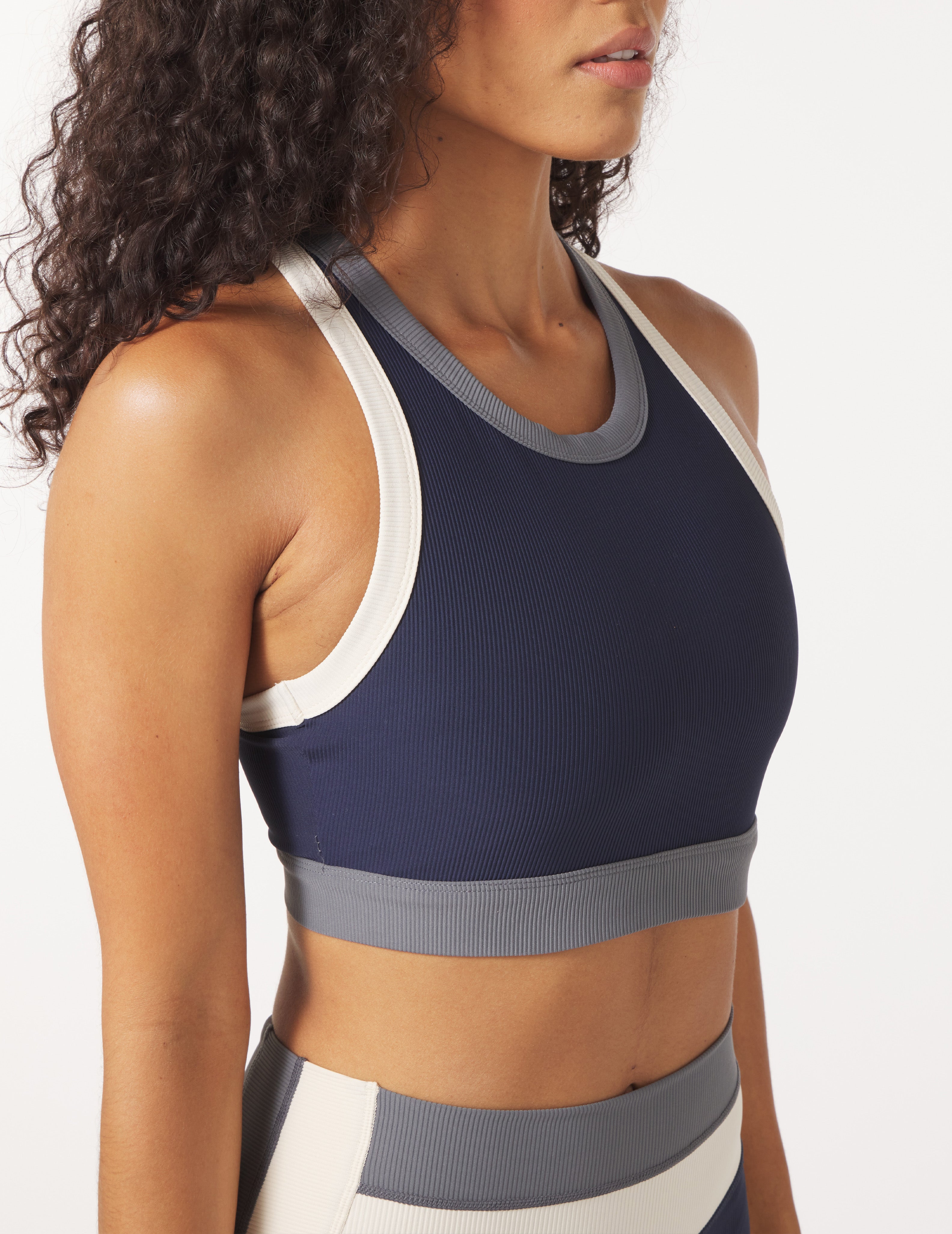 Socialite Bra: Navy/Carbon/Oatmilk