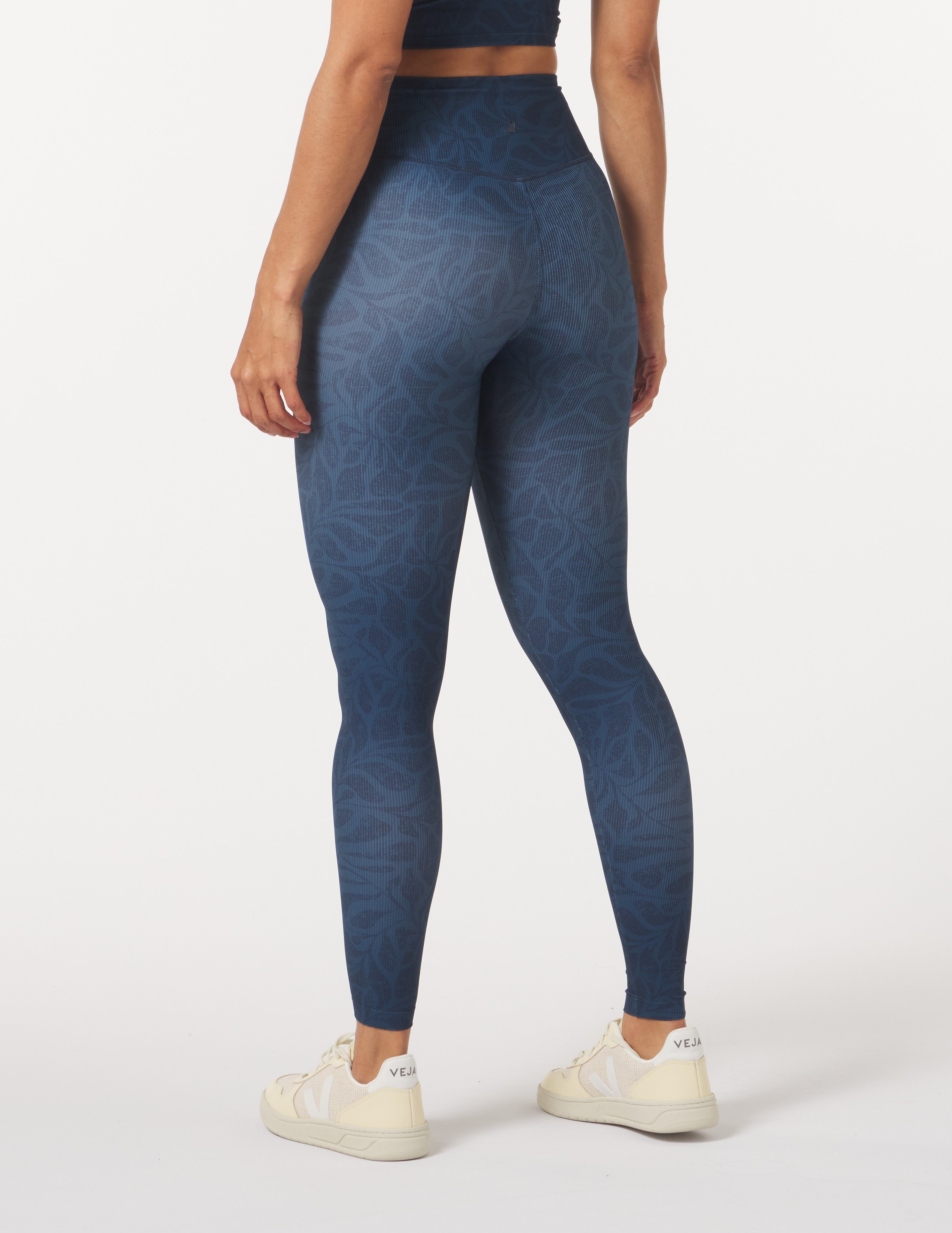 Sultry Legging: Navy Palm Daze Print