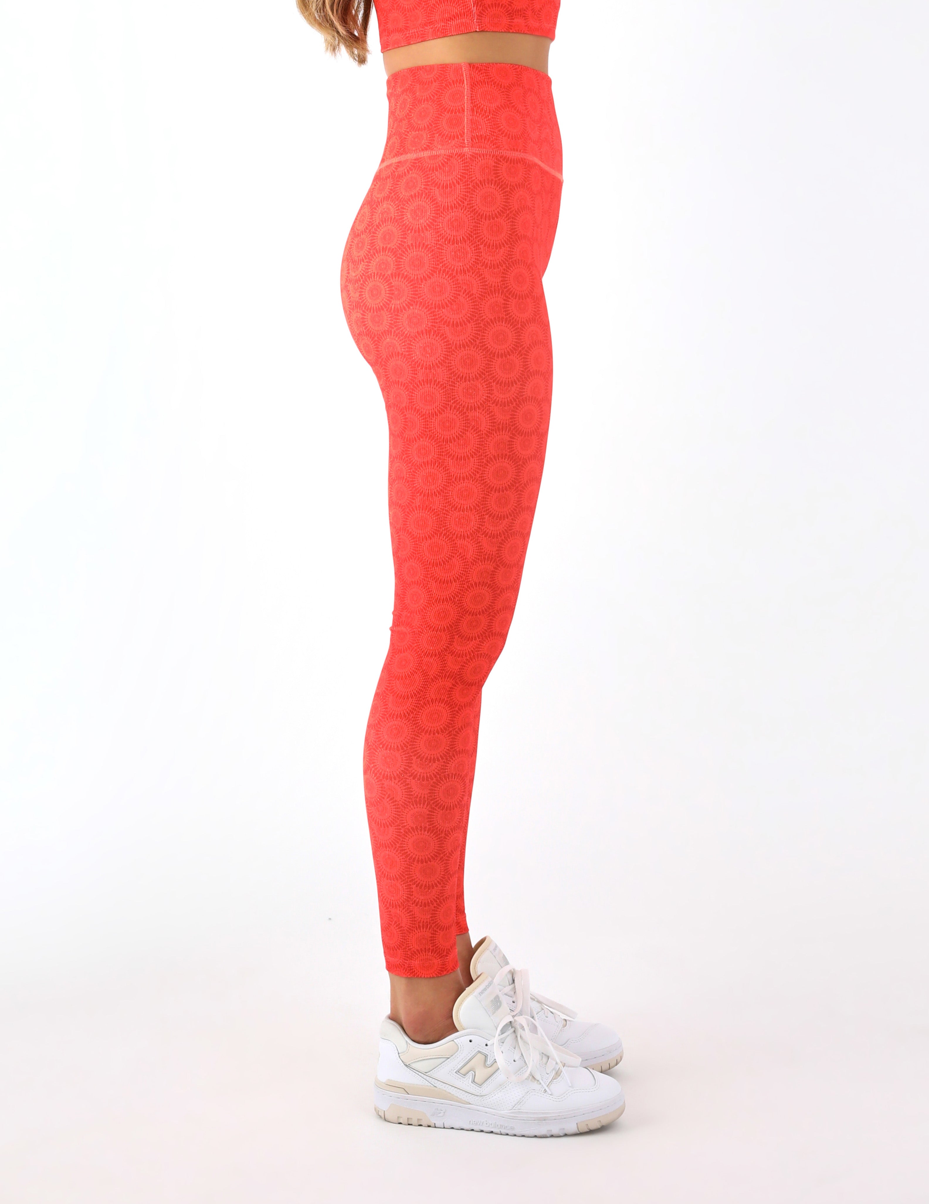 Sultry Legging: Scarlet/Hot Coral Florabom