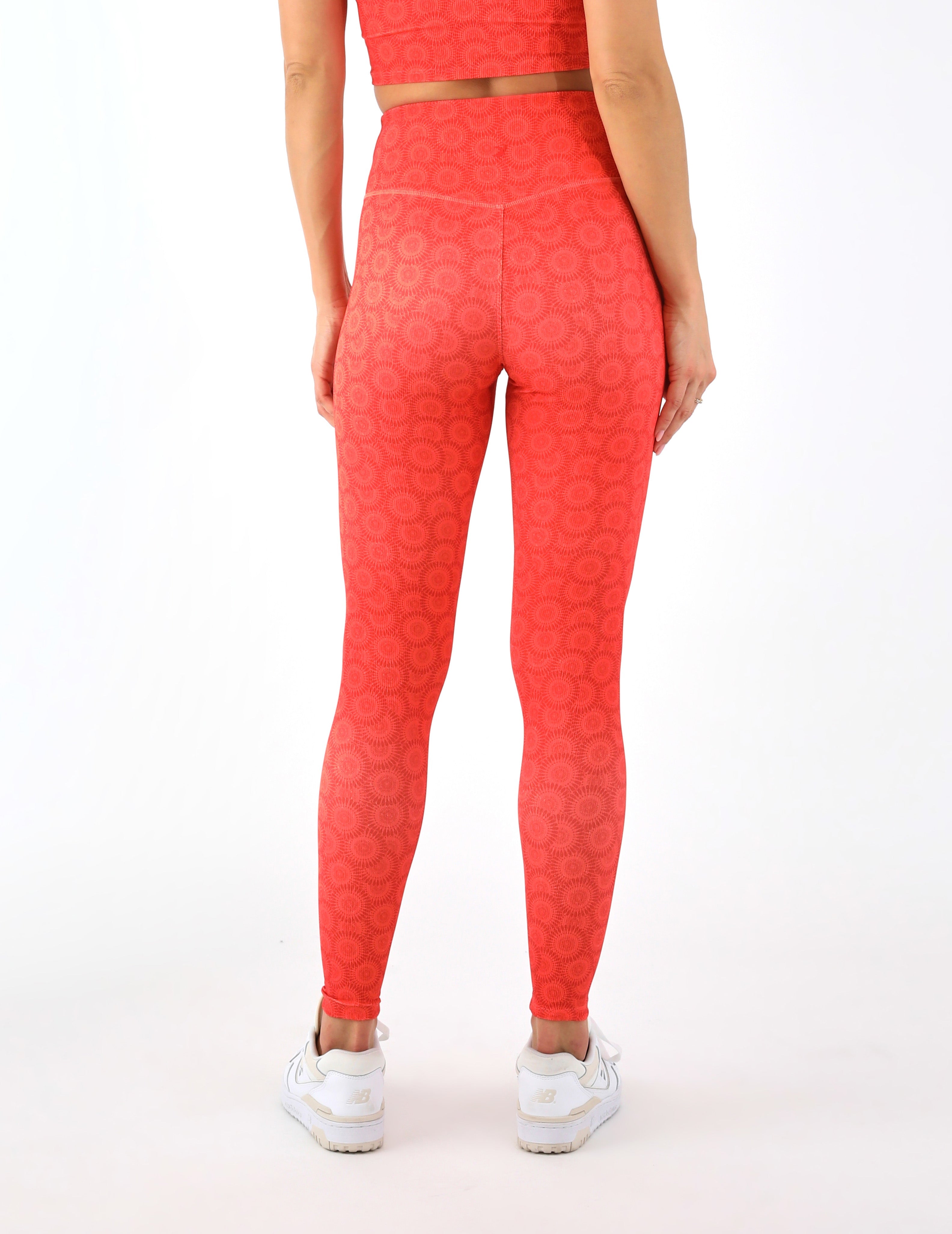 Sultry Legging: Scarlet/Hot Coral Florabom