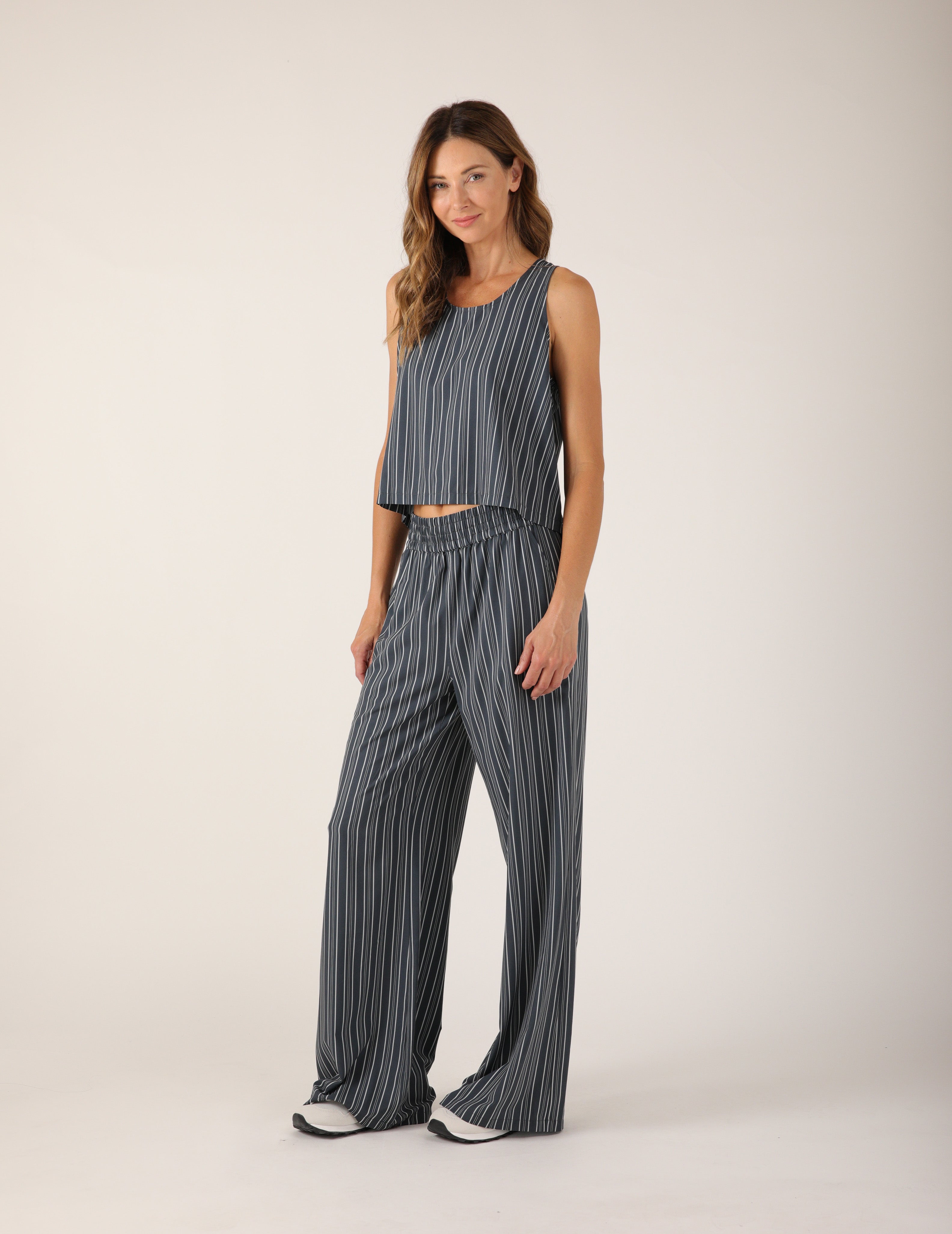 Sydney Pant: Slate Jonah Stripe