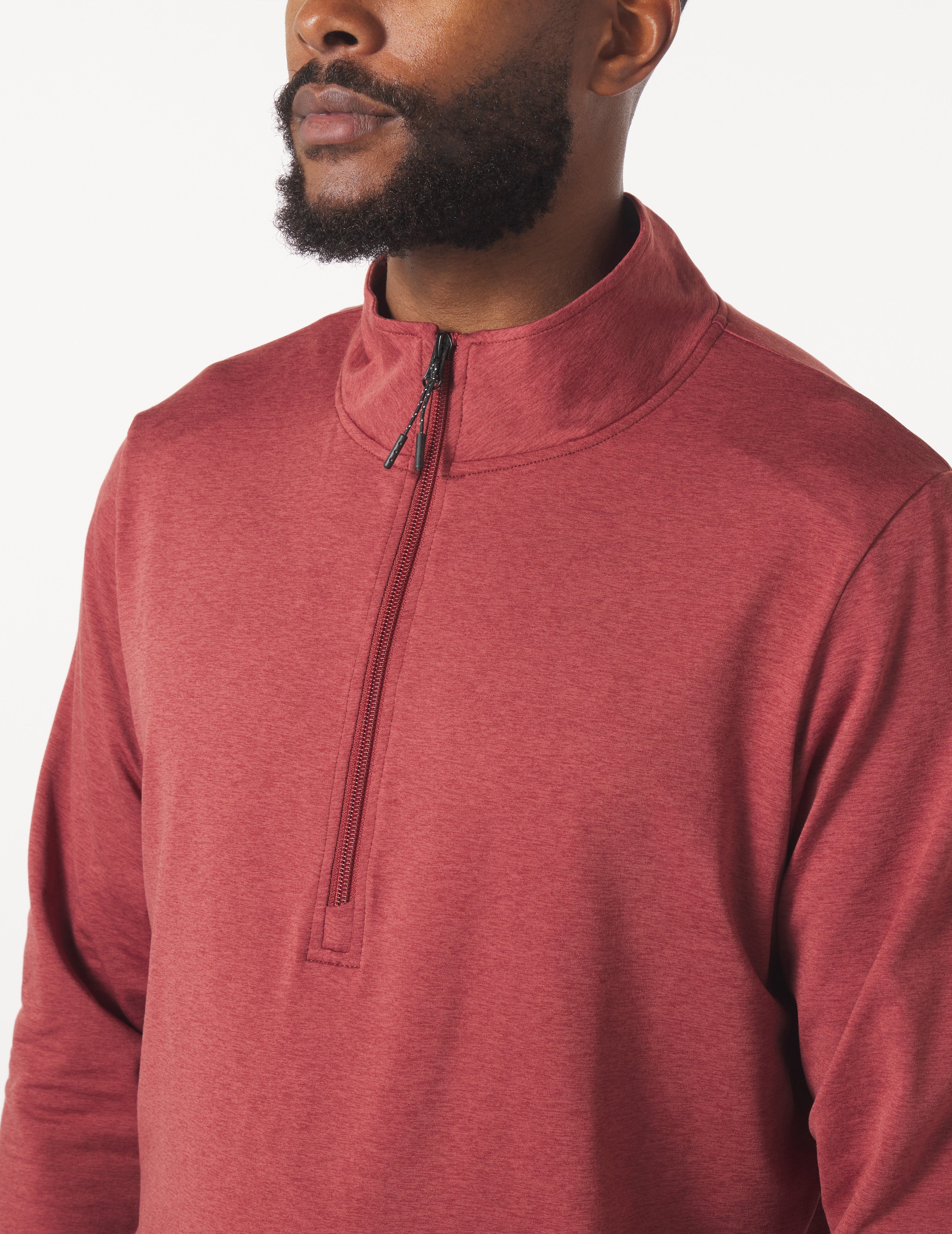 Tahoe 1/4 Zip: Brick Red Marble