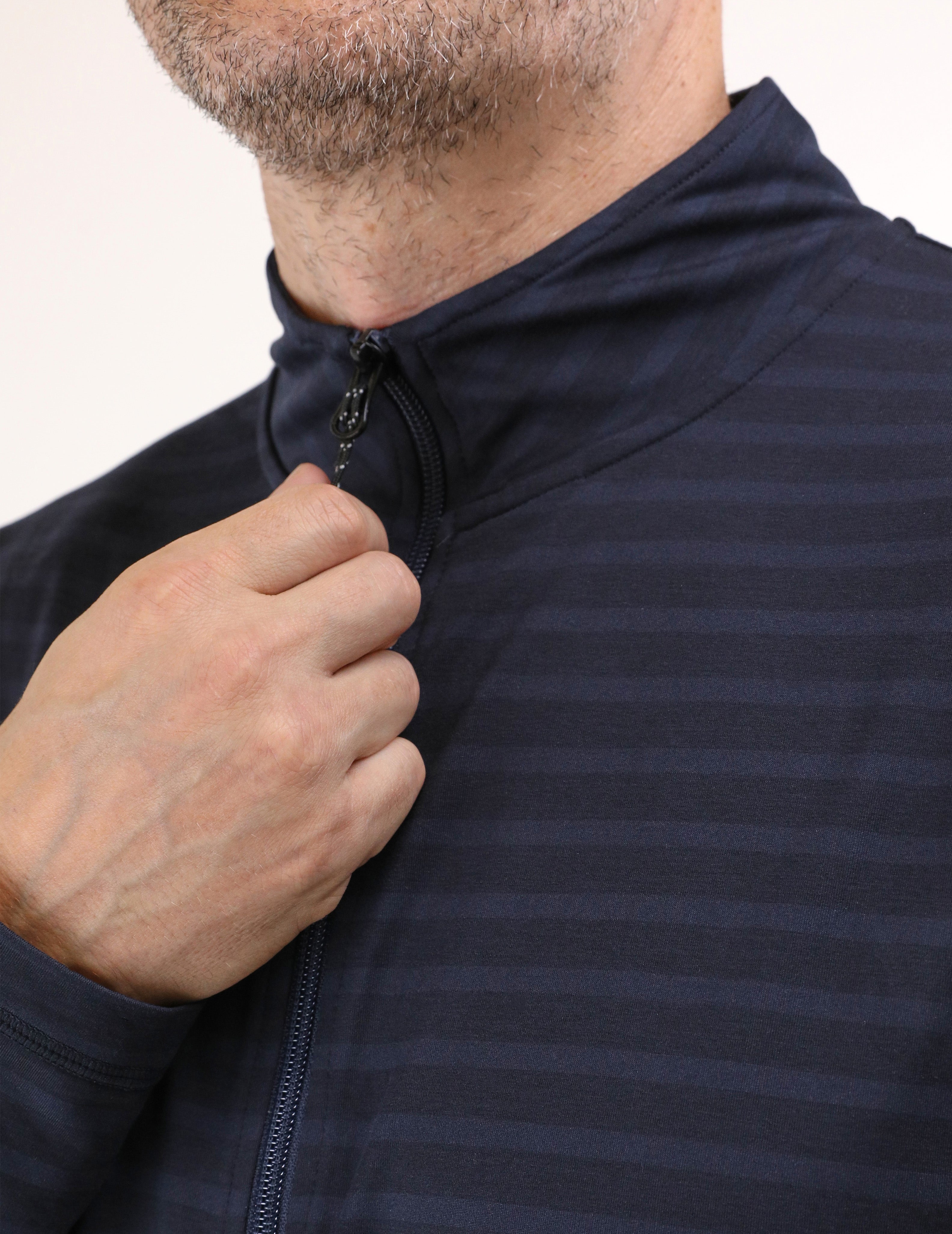 Tahoe 1/4 Zip: Navy Stripe