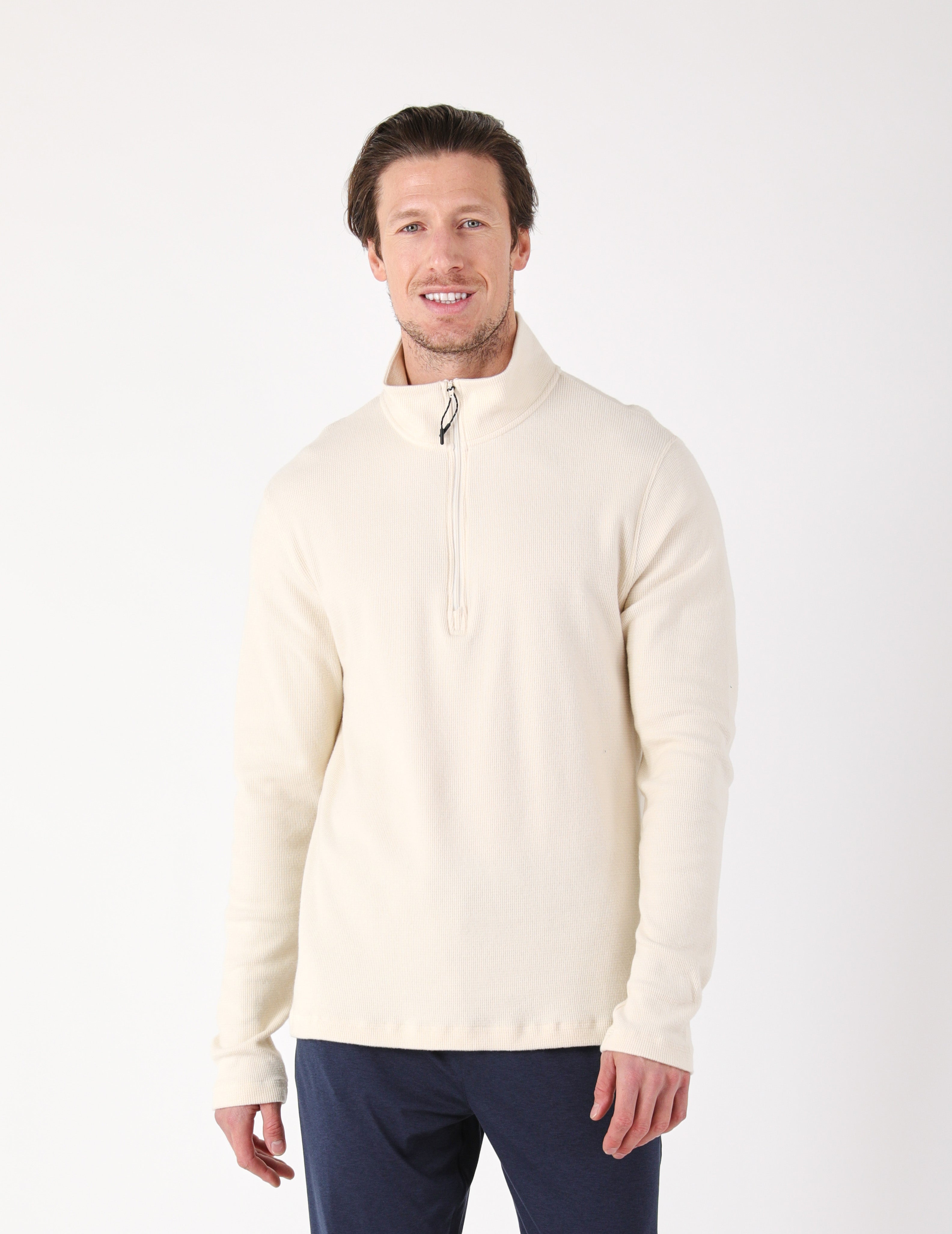 Thermal 1/4 Zip: Oatmilk