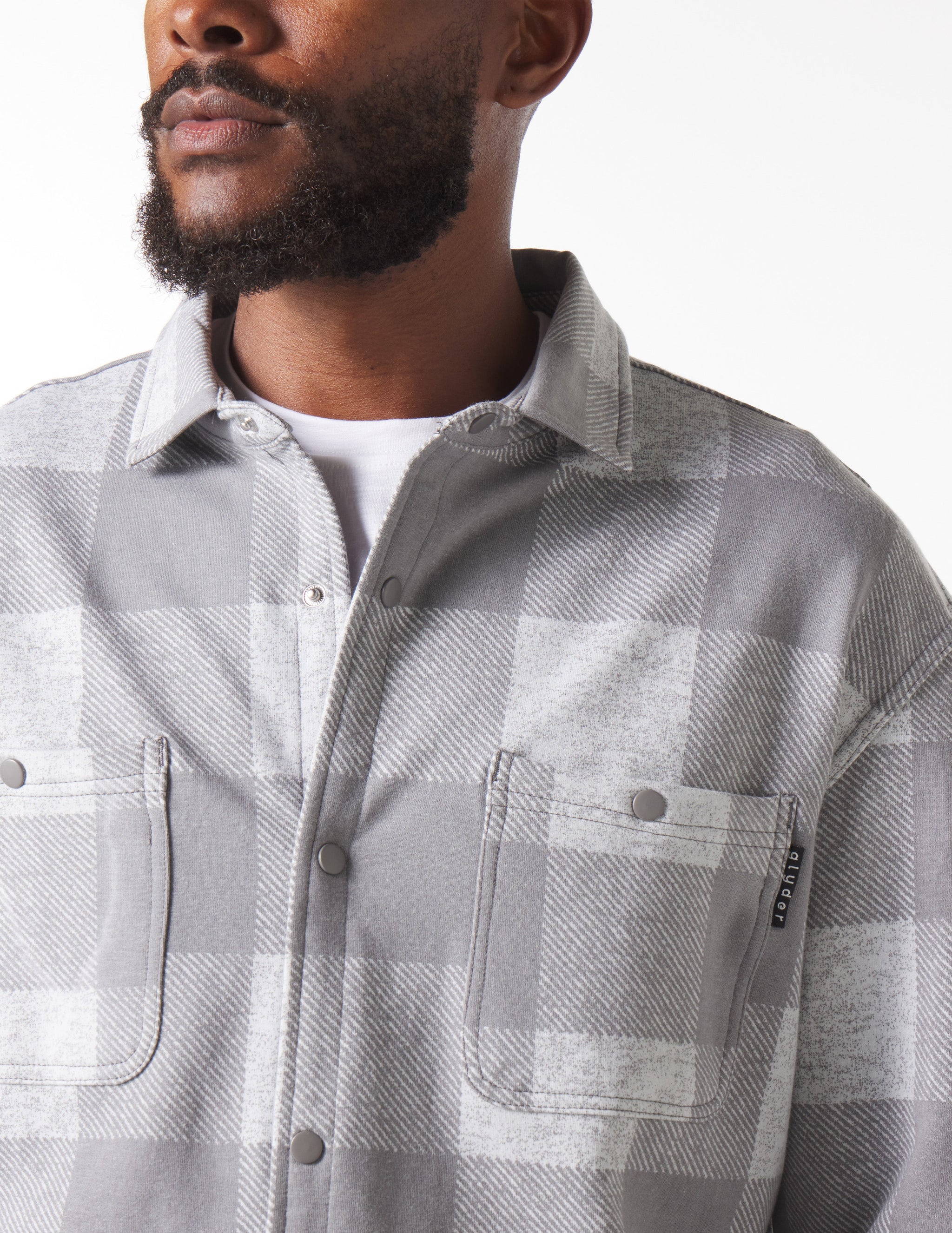 gray plaid dress shirt Customize Devon & Jones Mens Crown Collection Glen Plaid Woven Shirt