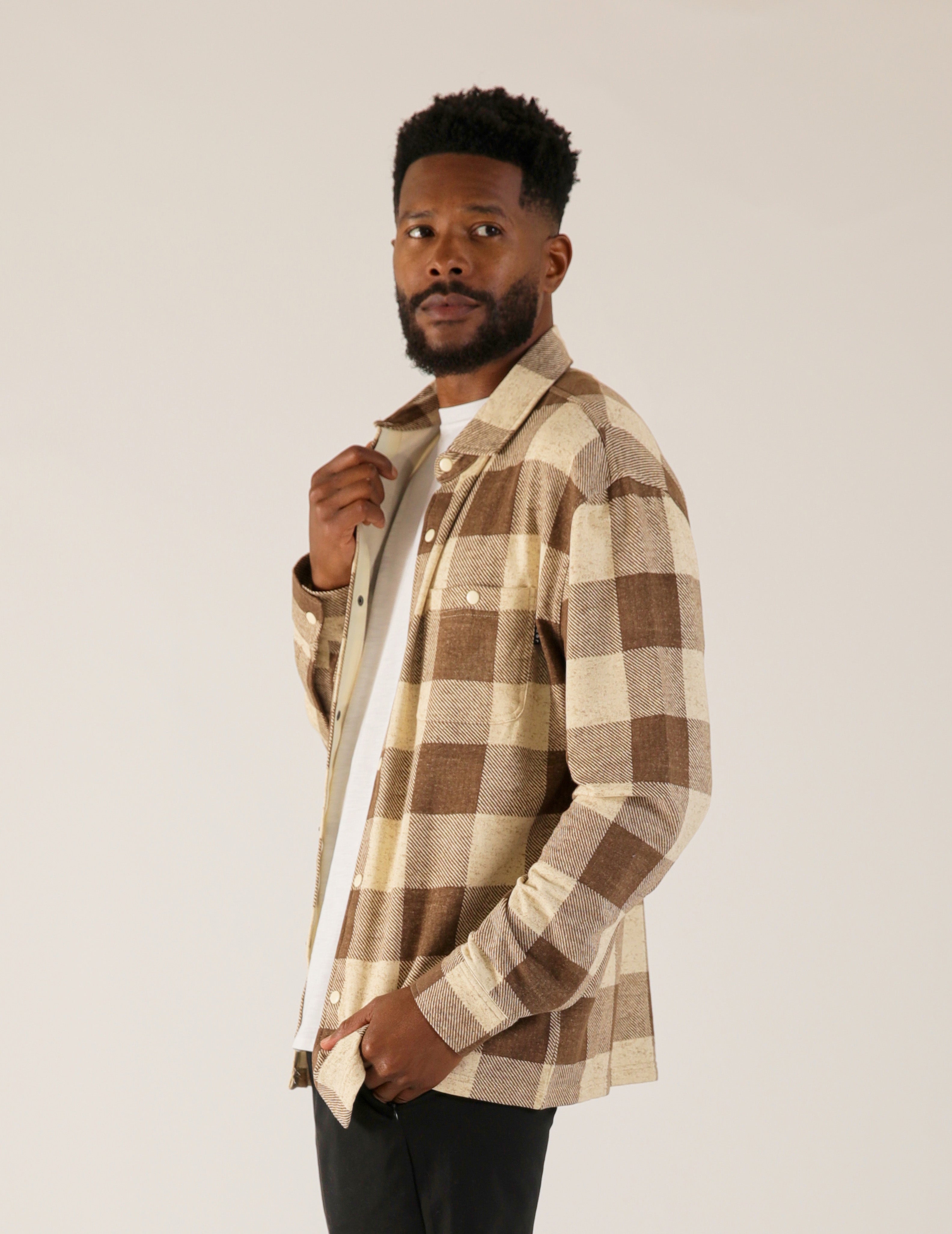Trek Shirt: Chocolate Buffalo Plaid