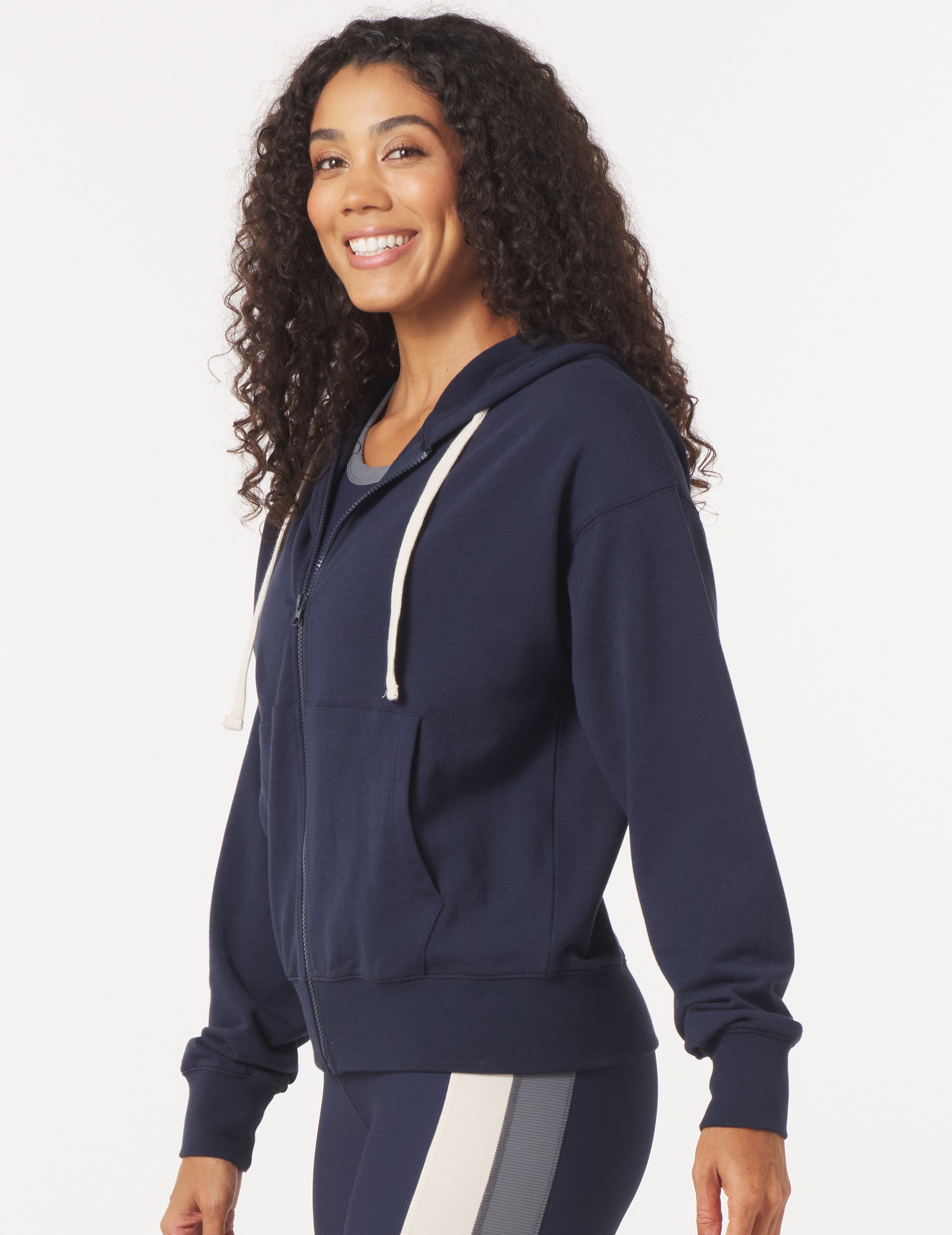 Vintage Oversized Zip Up: Navy
