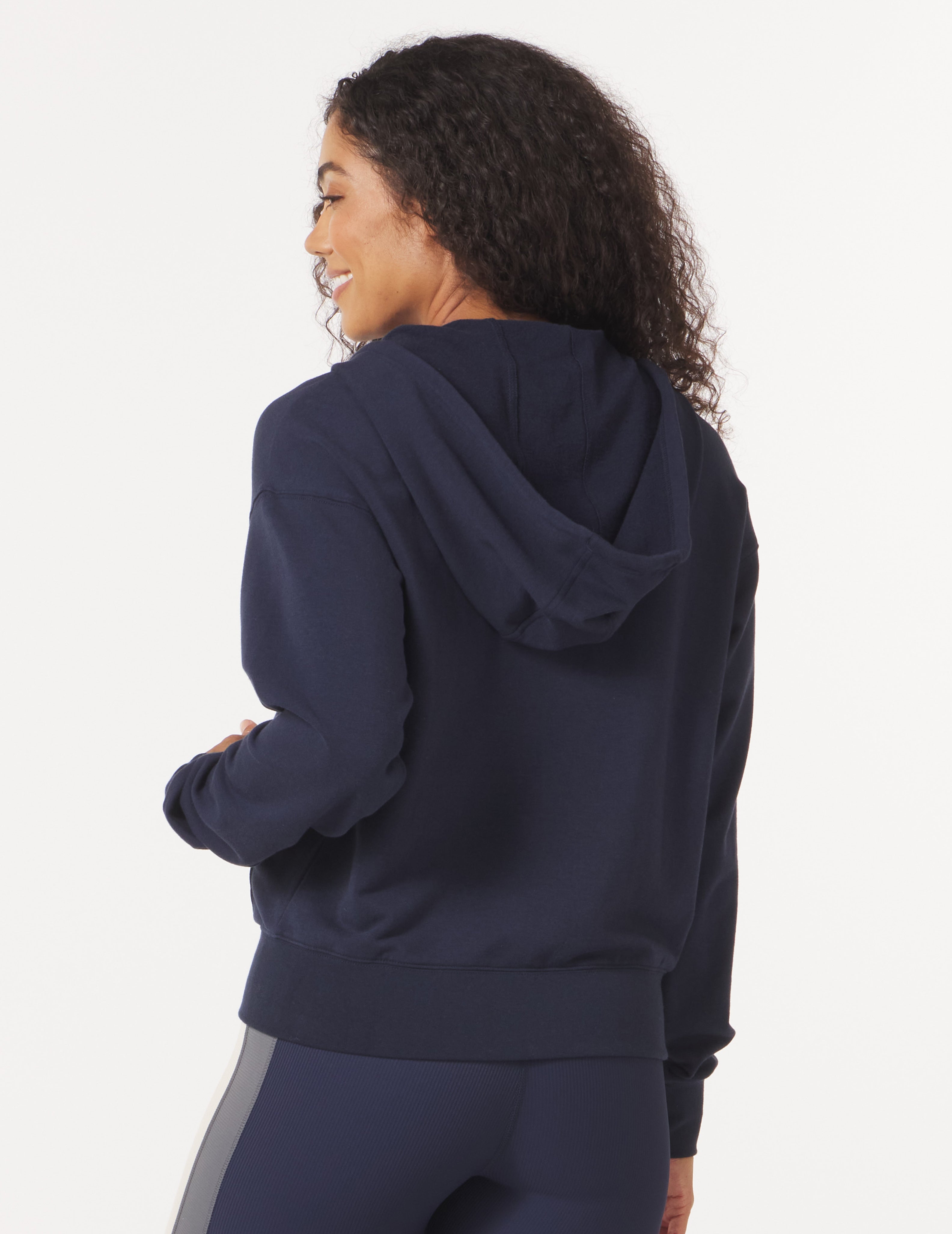 Vintage Oversized Zip Up: Navy