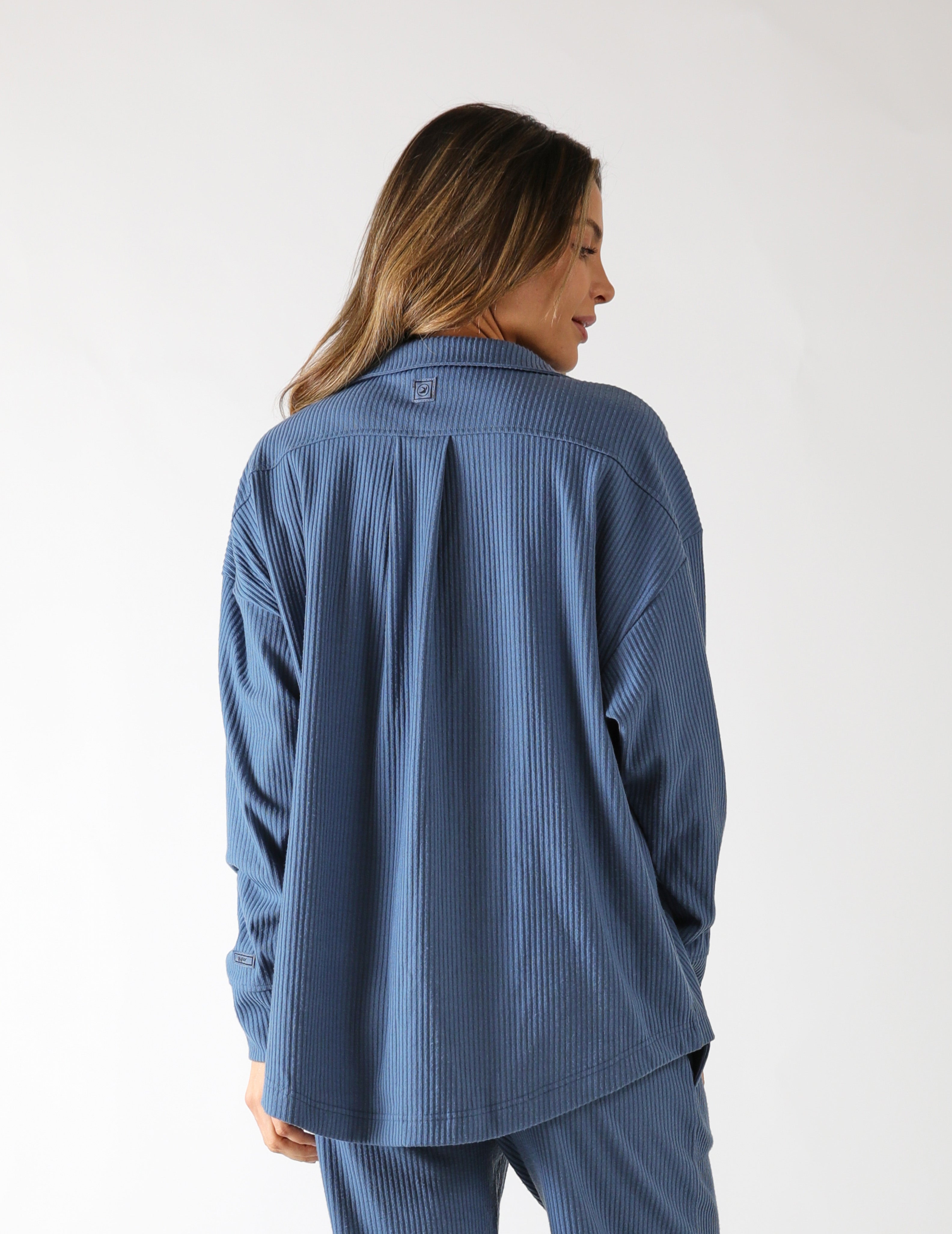 Valley Rib Polo: Washed Blue