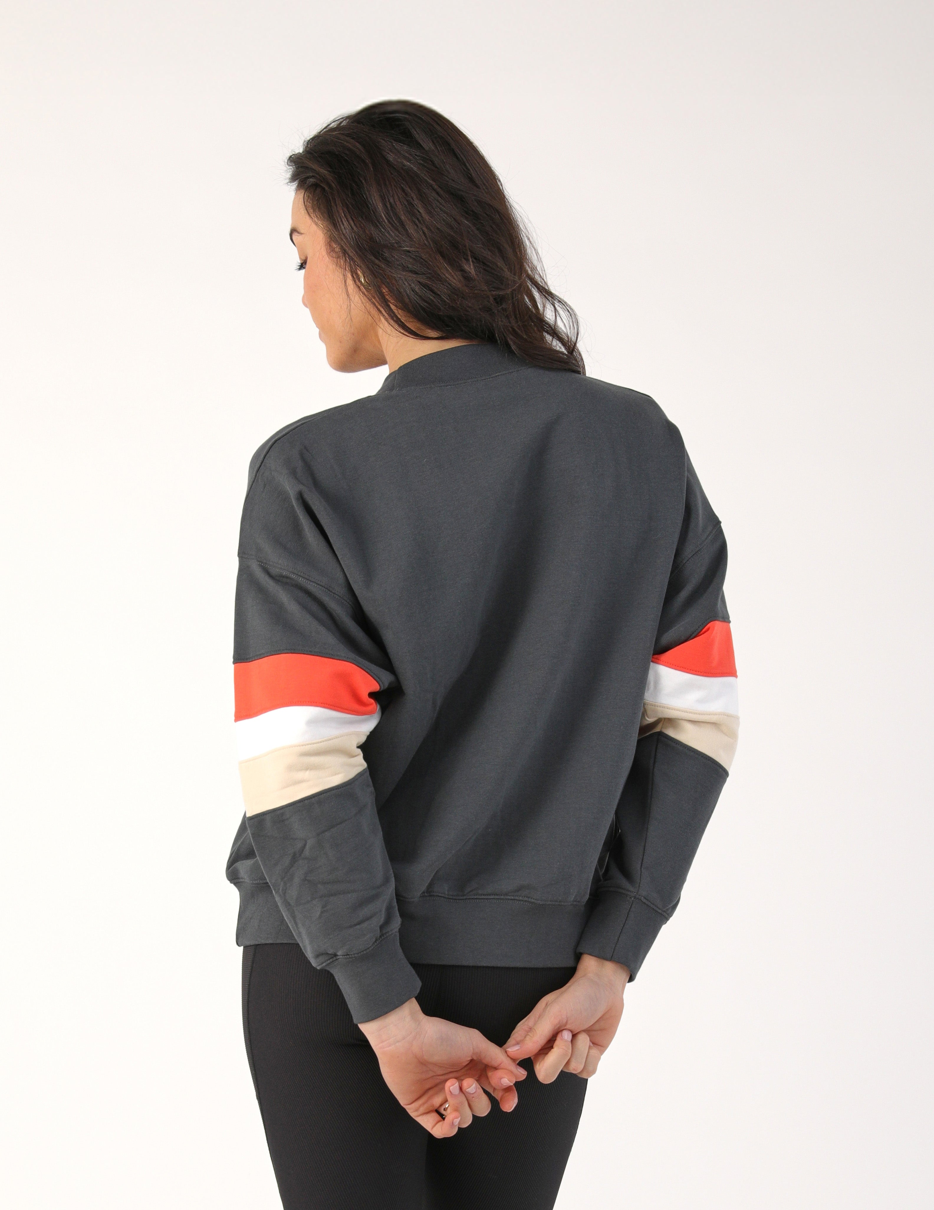 Vintage Oversized Crew: Carbon Color Block