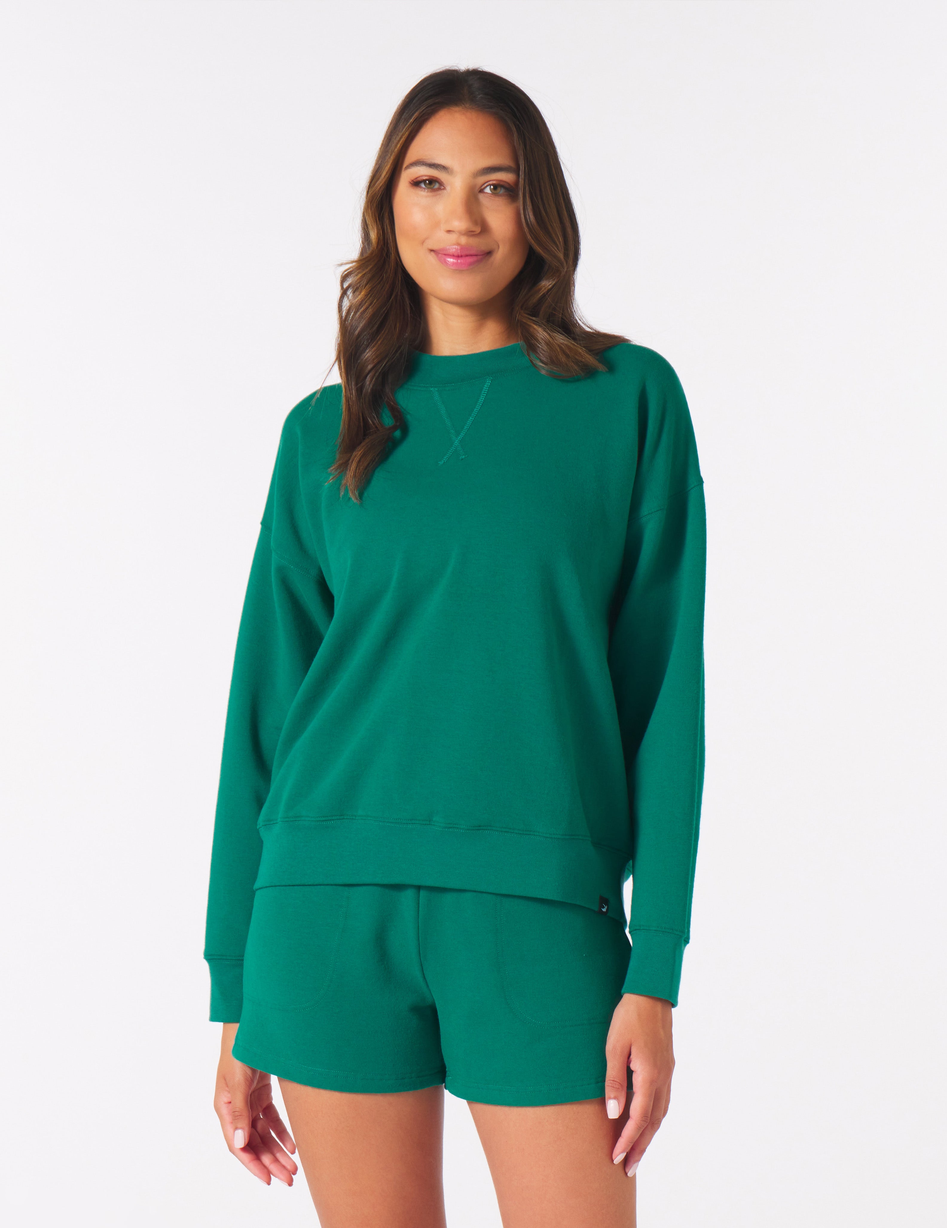 Vintage Oversized Crew: Emerald