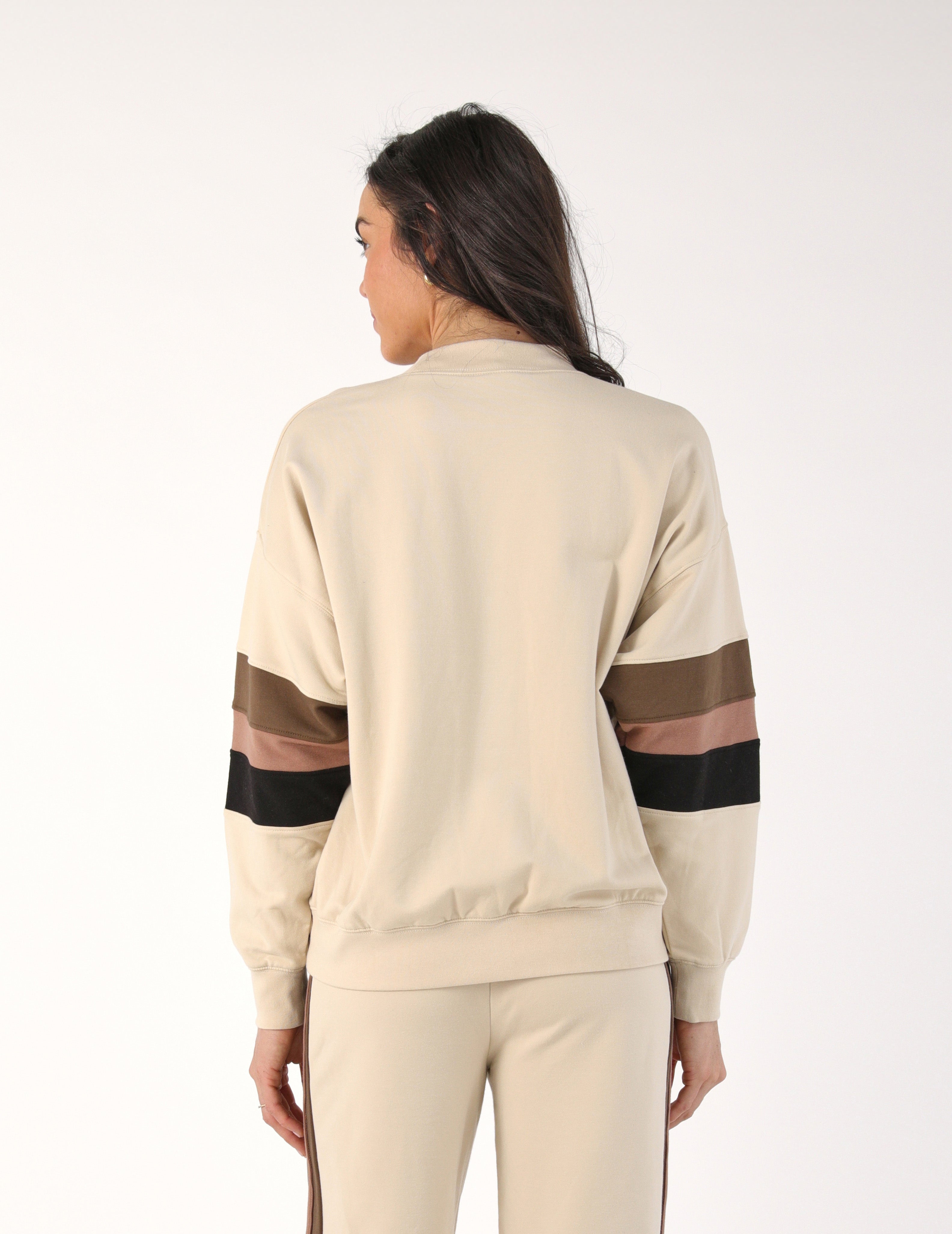 Vintage Oversized Crew: Oatmilk/Chocolate