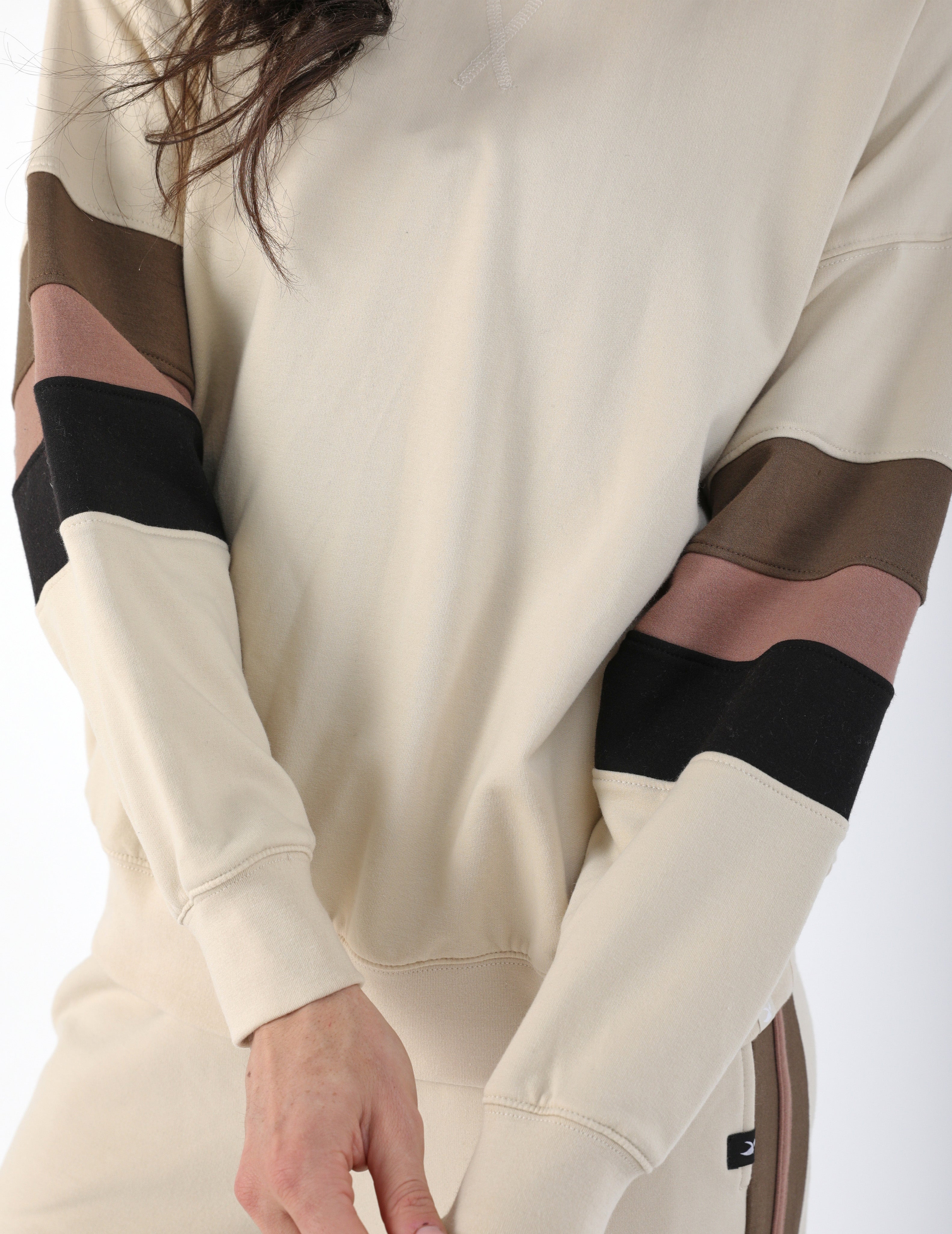 Vintage Oversized Crew: Oatmilk/Chocolate
