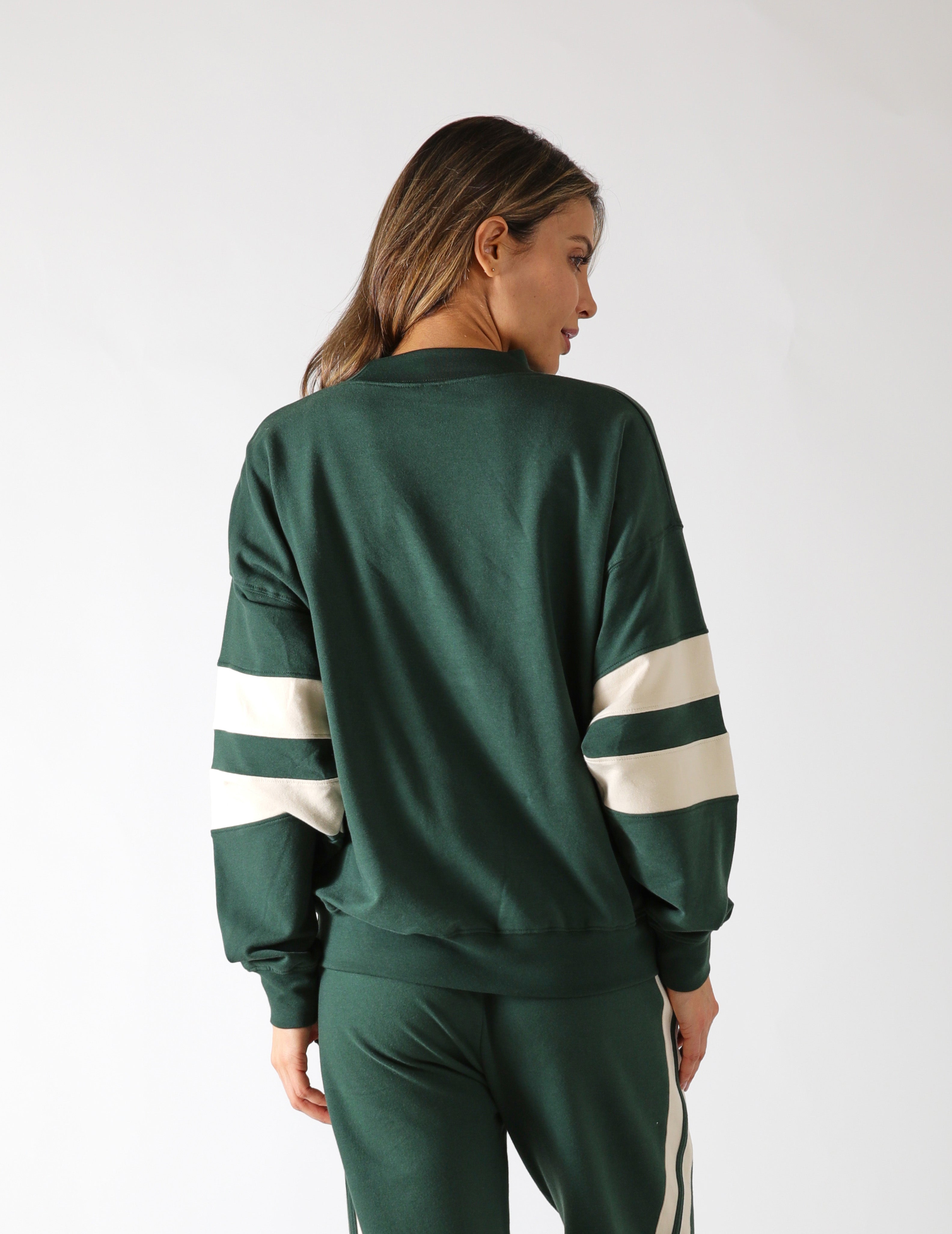 Vintage Oversized Crew: Forest/Oatmilk