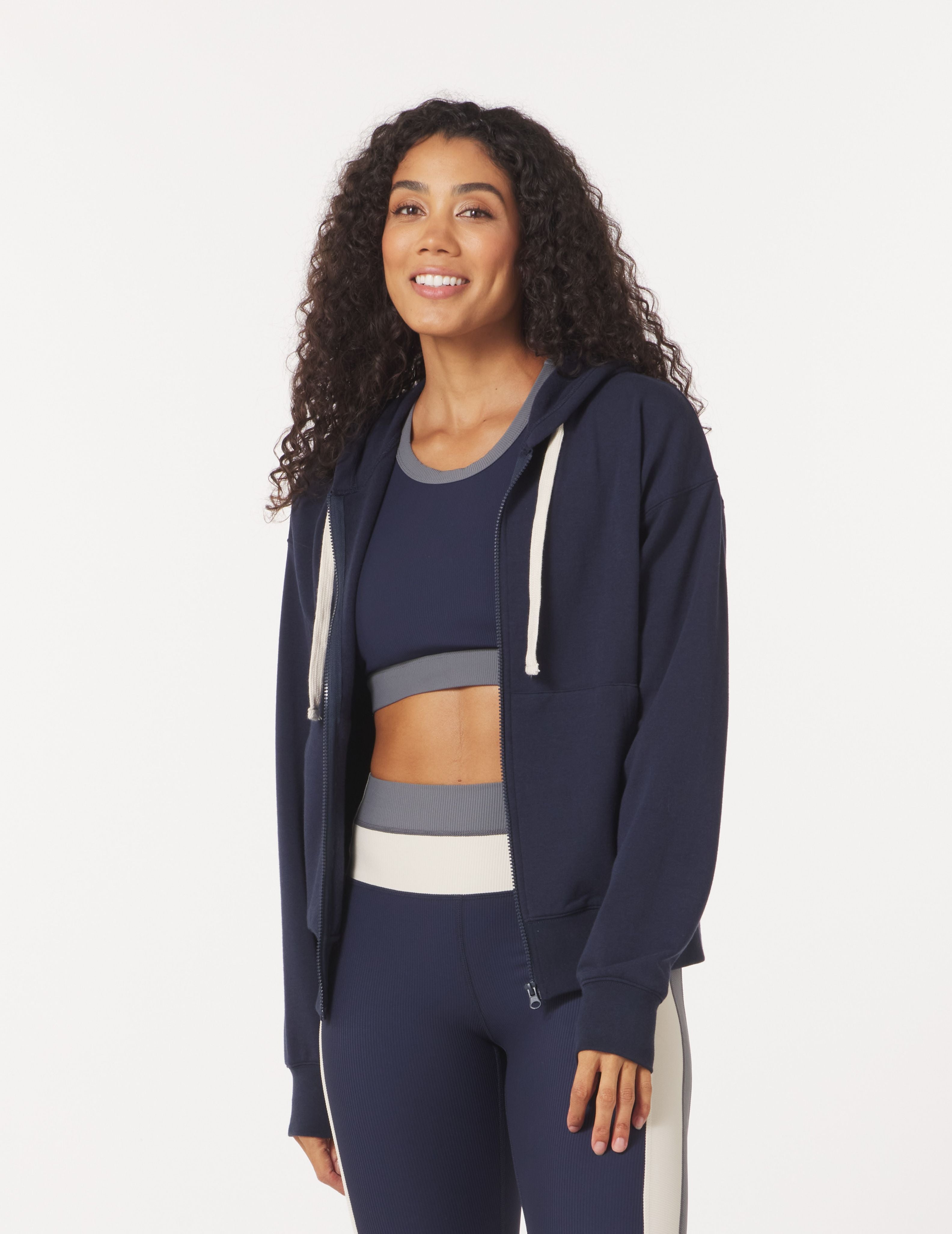 Vintage Oversized Zip Up: Navy