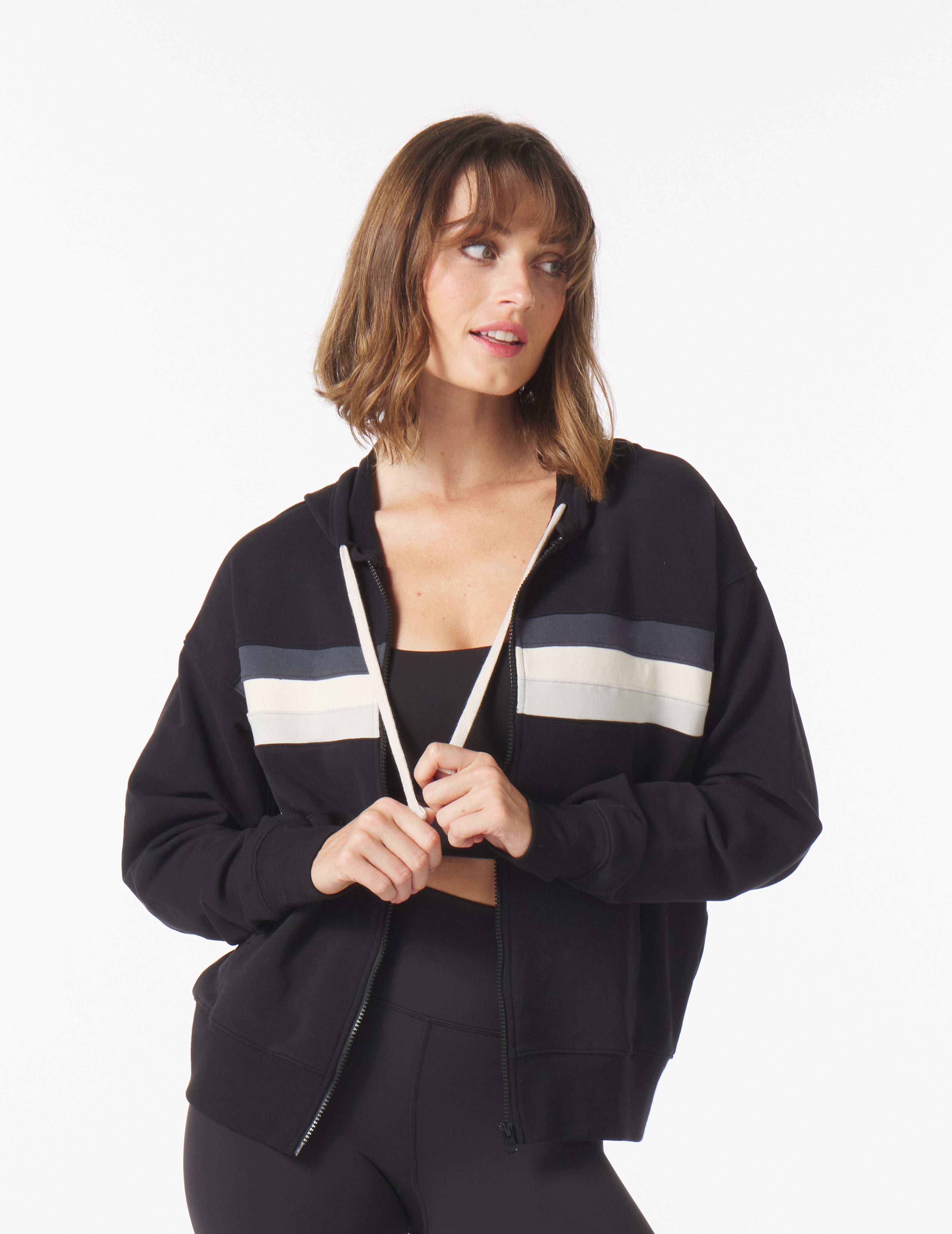 Vintage Oversized Zip Up: Black/Carbon/Oatmilk/Ash Grey – Glyder