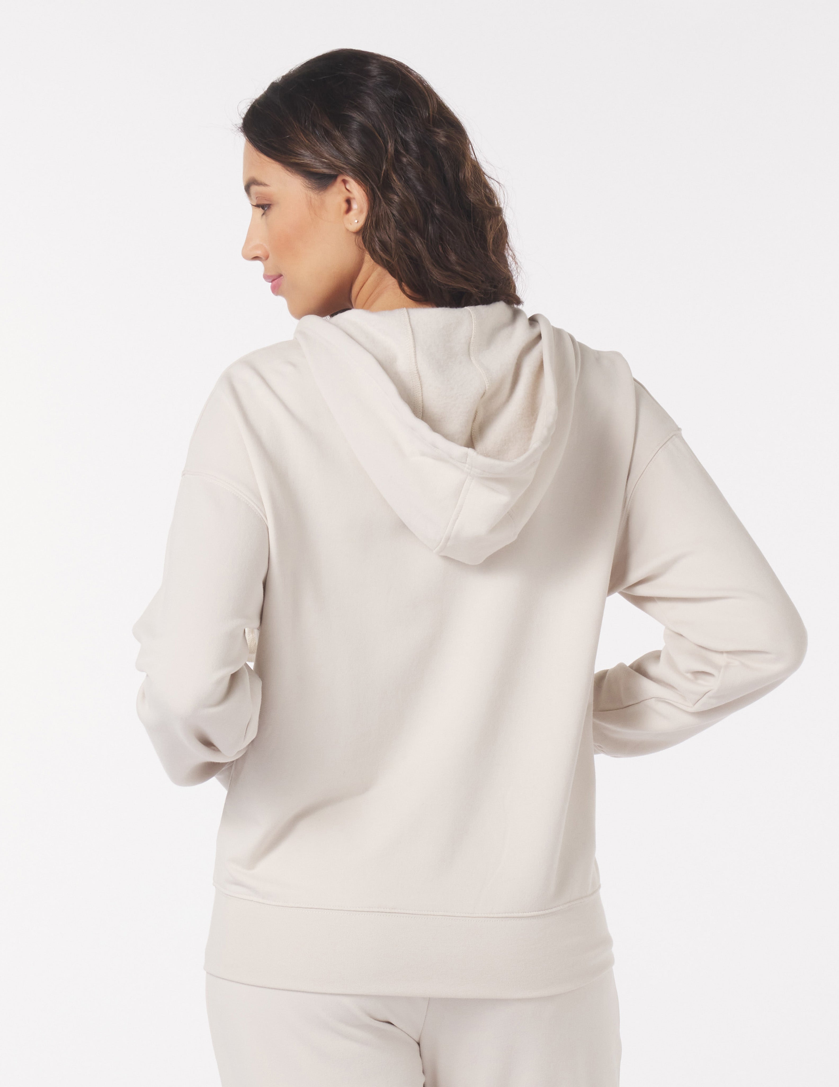 Vintage Oversized Zip Up: Oatmilk/Mocha