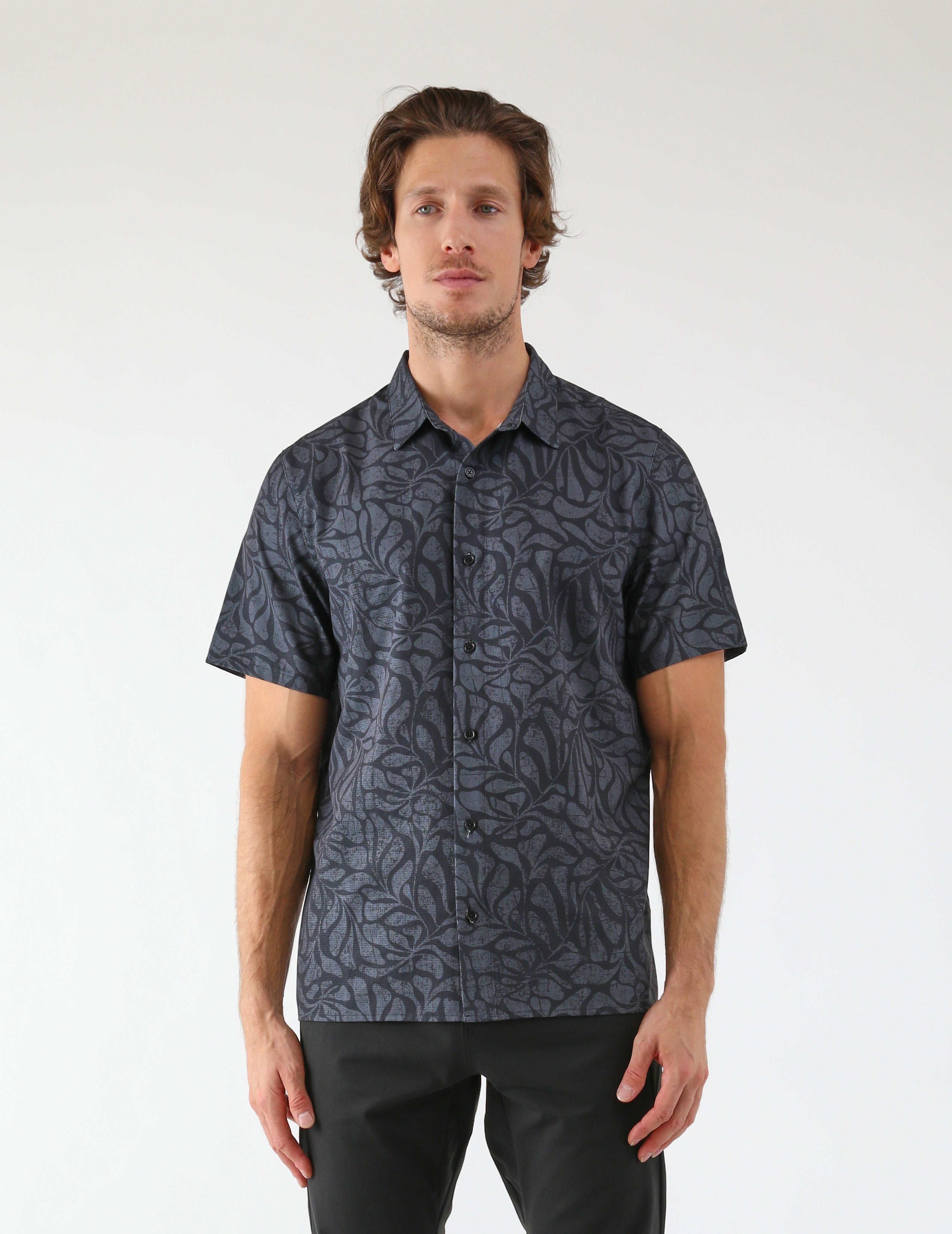 Zephyr Shirt: Black/Carbon Palm Daze