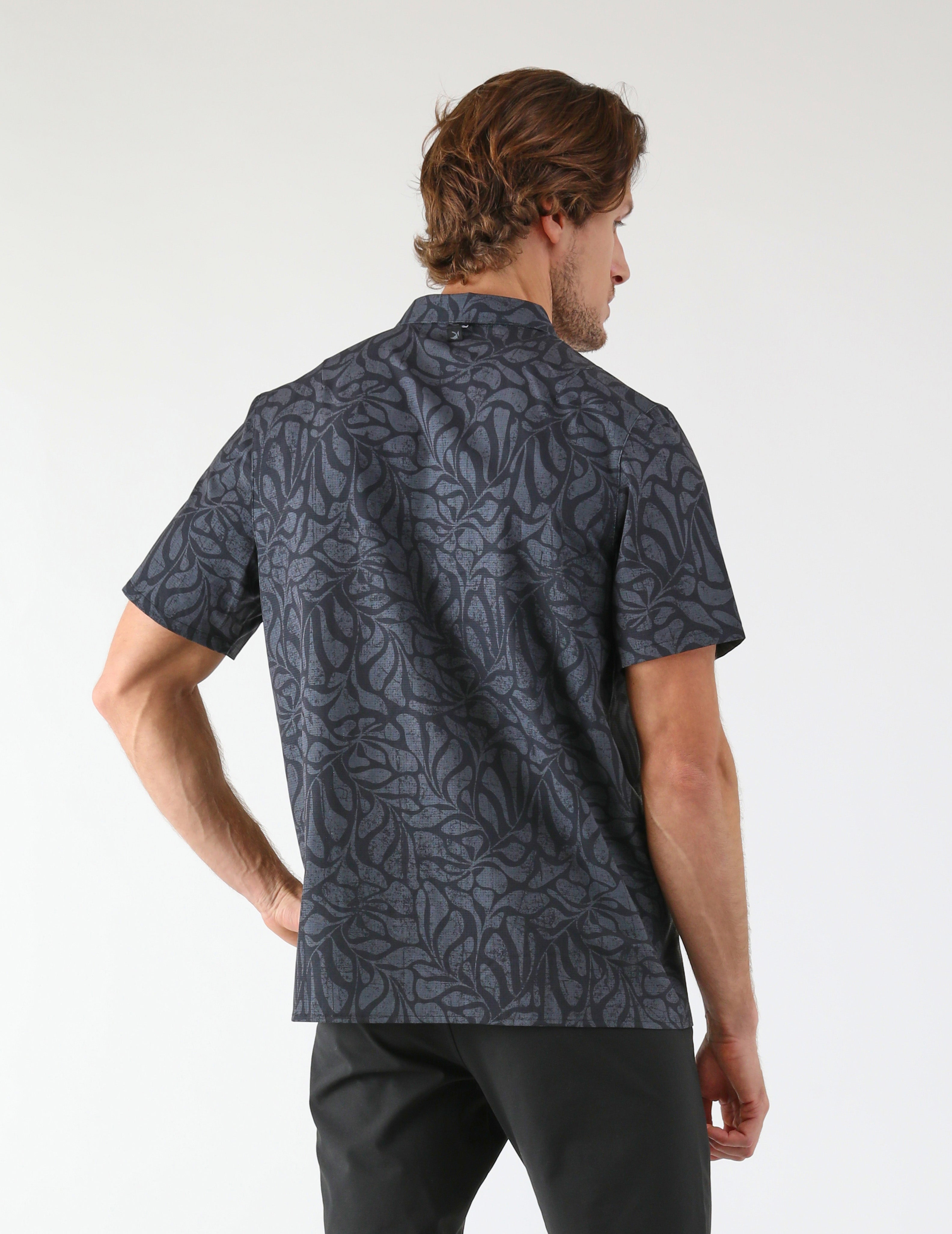 Zephyr Shirt: Black/Carbon Palm Daze