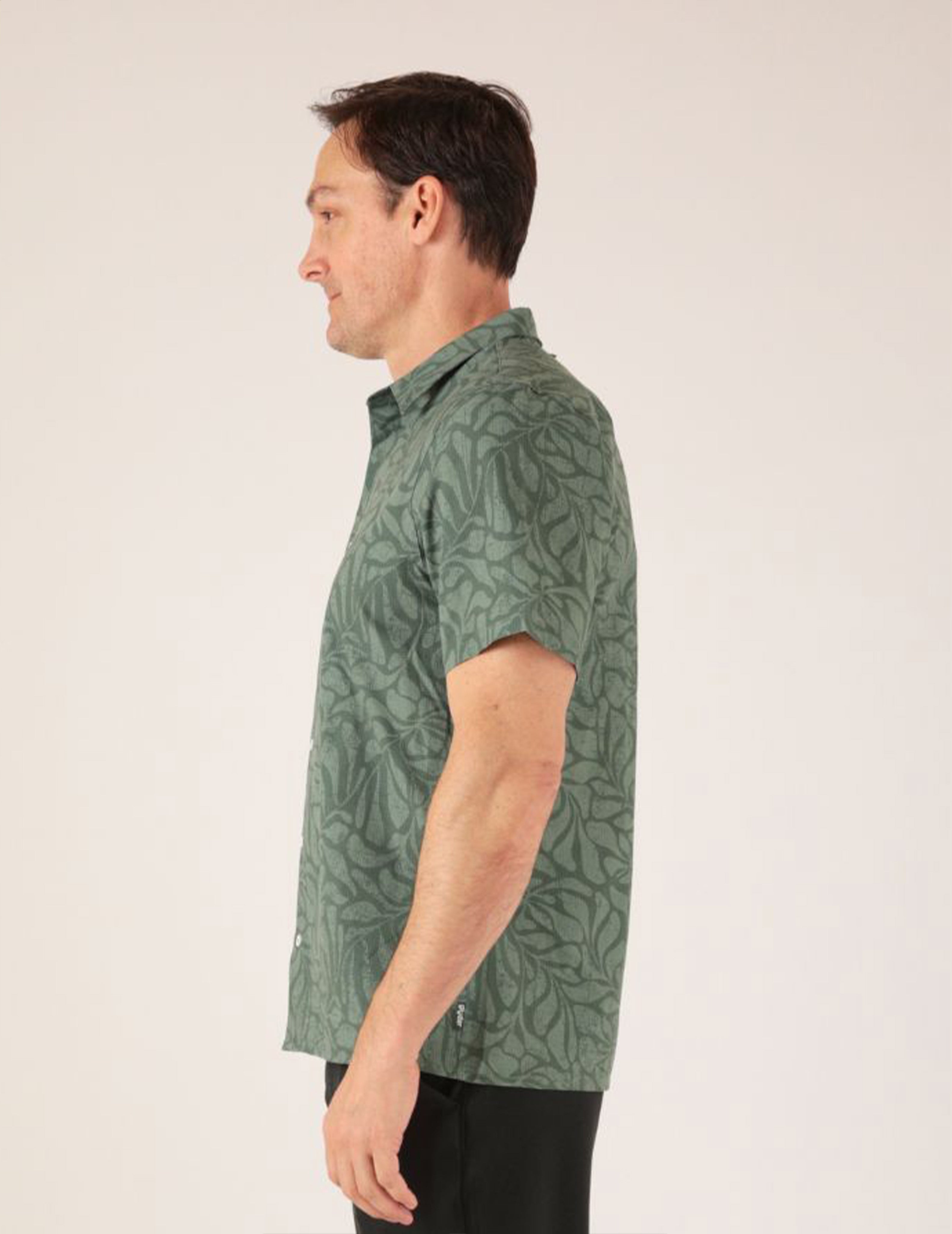 Zephyr Shirt: Smoky Basil Palm Daze