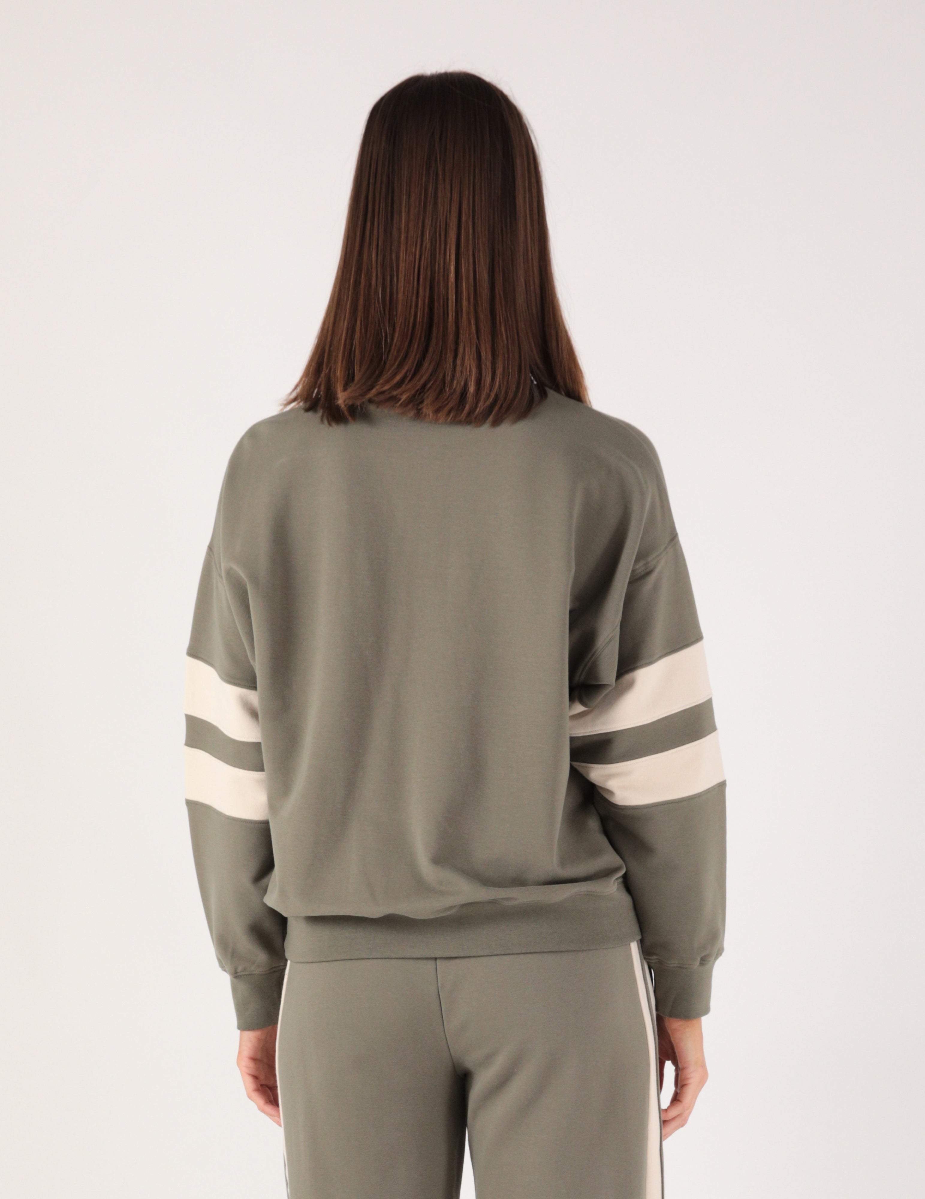 Vintage Oversized Crew: Dusty Olive/Oatmilk