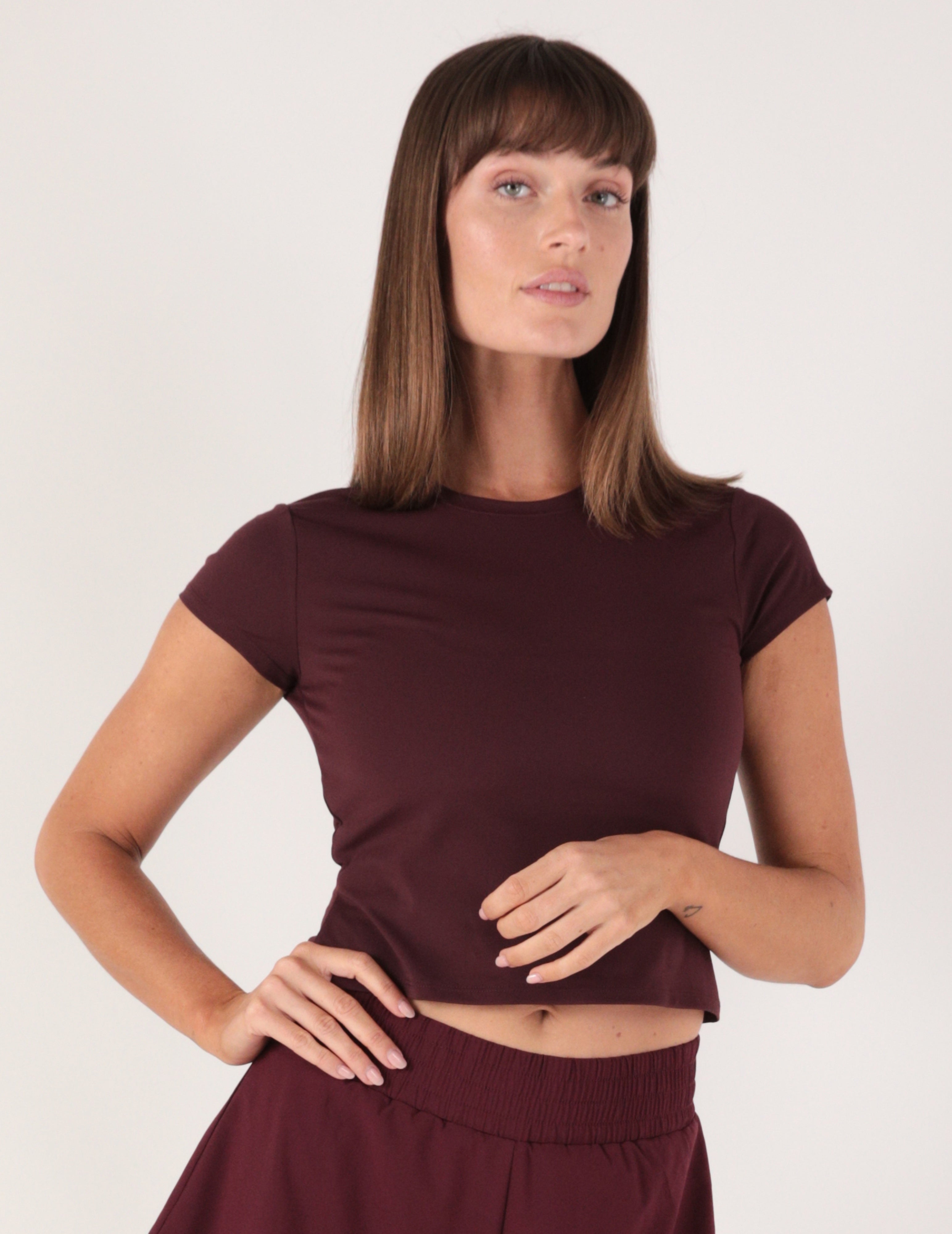 Align Tee: Crimson Velvet