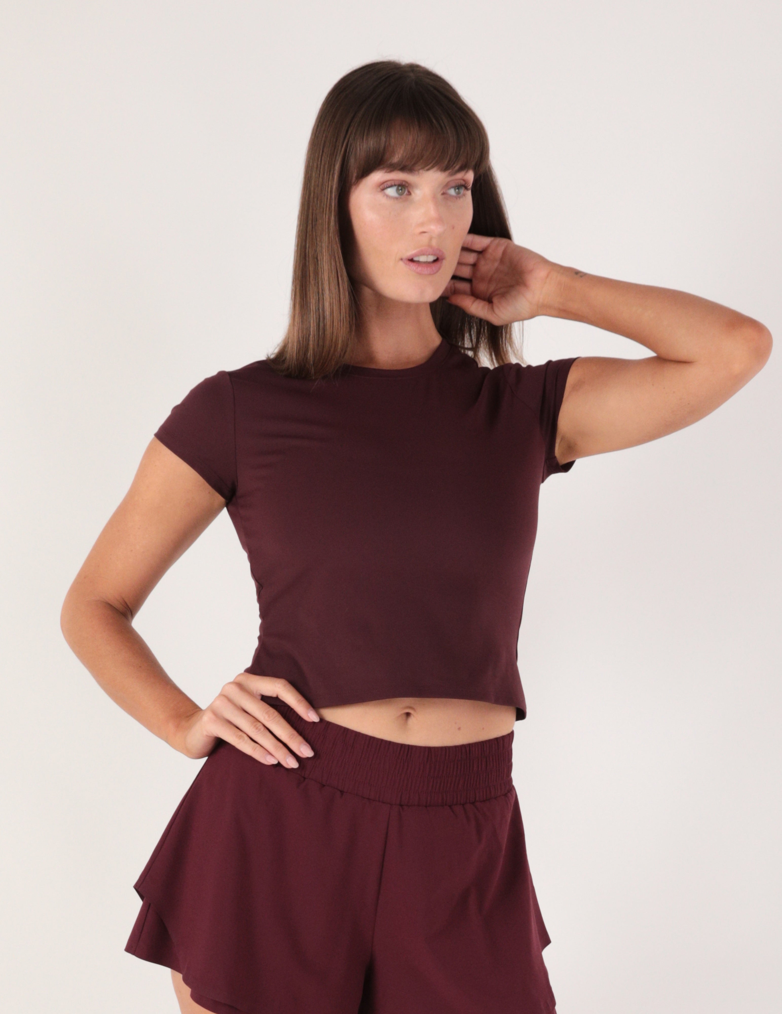 Align Tee: Crimson Velvet