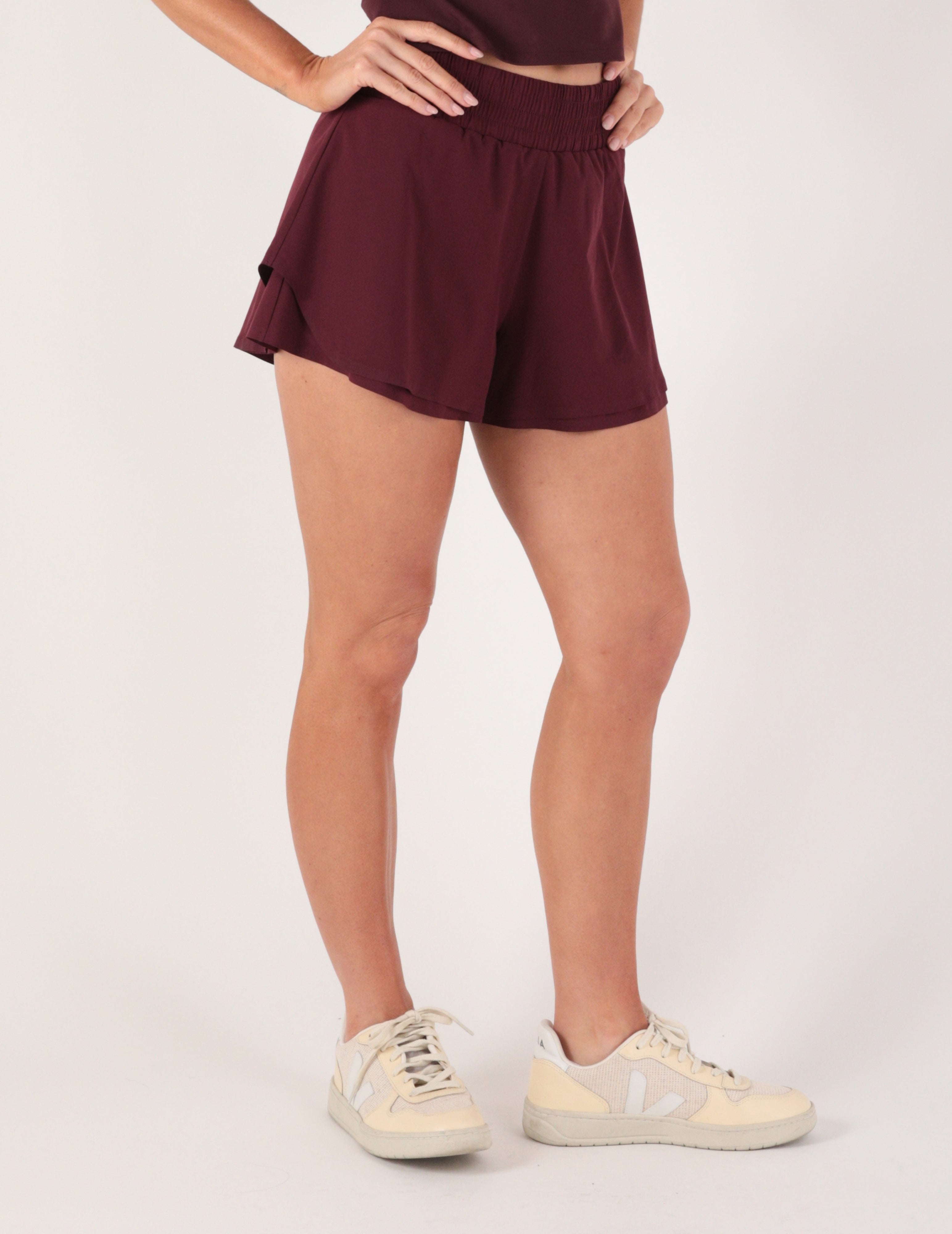 Breeze Fit Short: Crimson Velvet