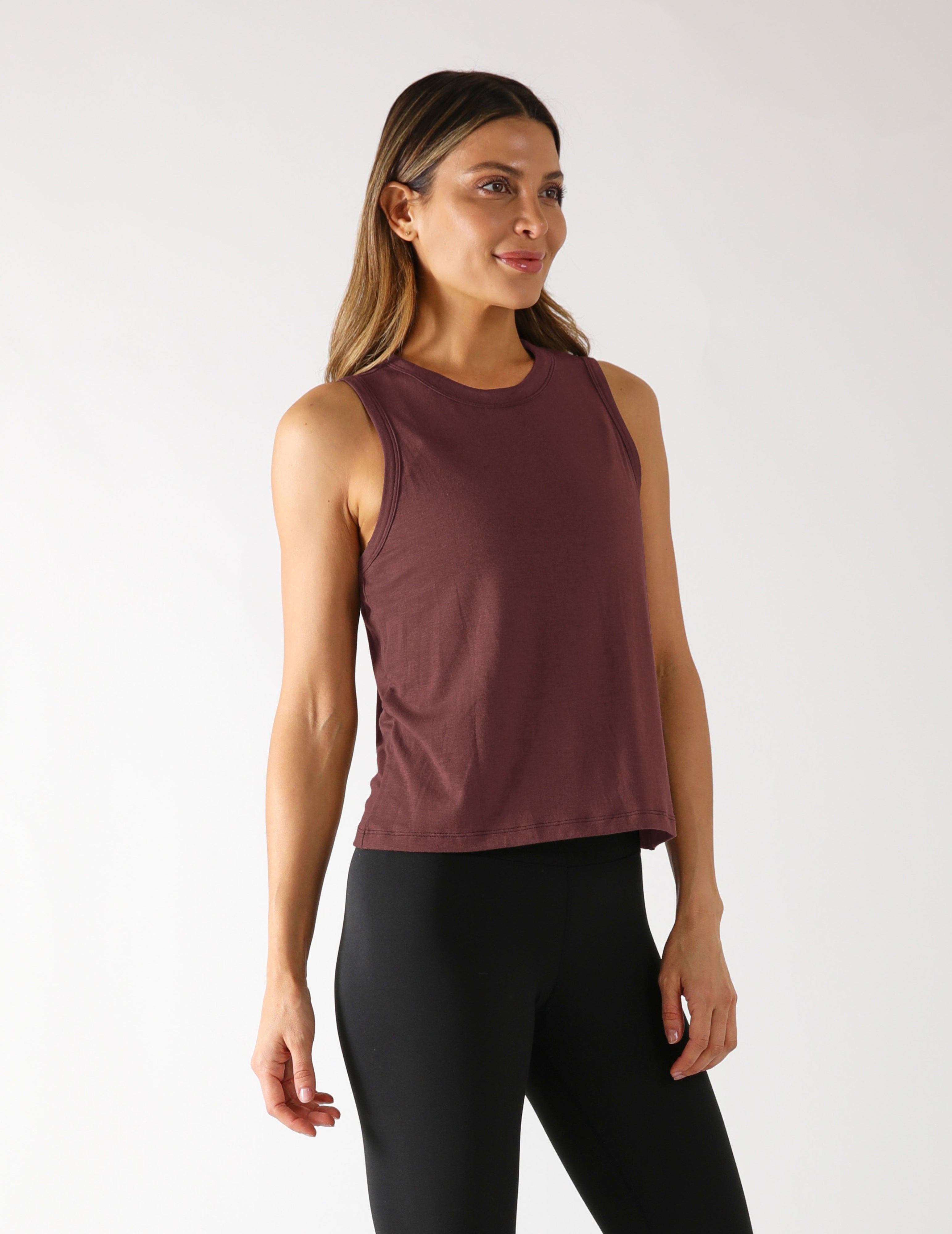 Minimalist Muscle Tank: Crimson Velvet