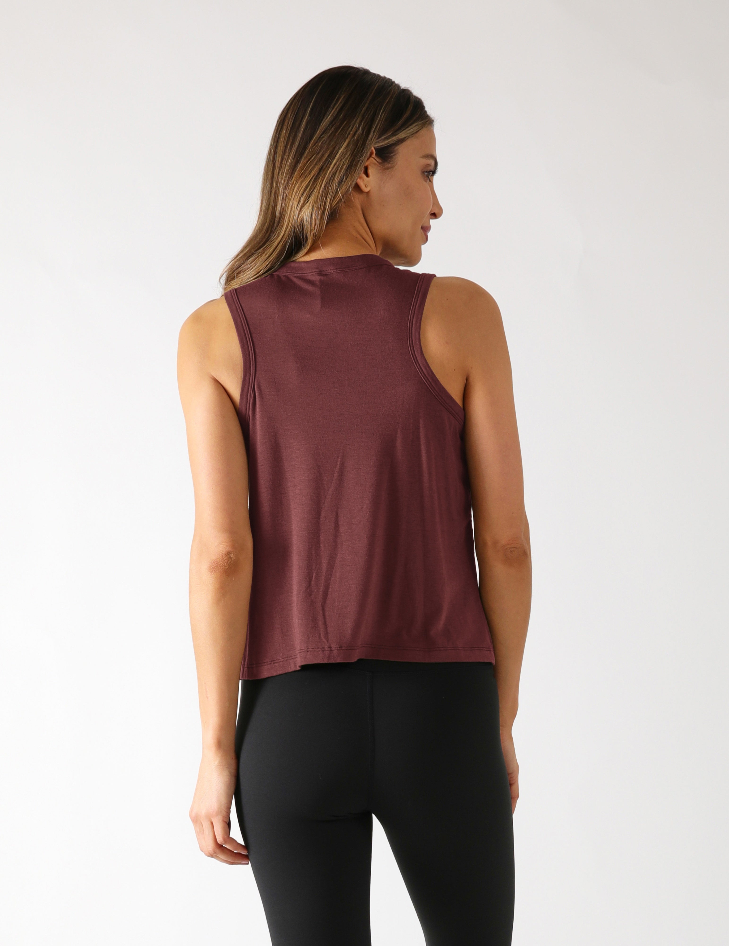 Minimalist Muscle Tank: Crimson Velvet