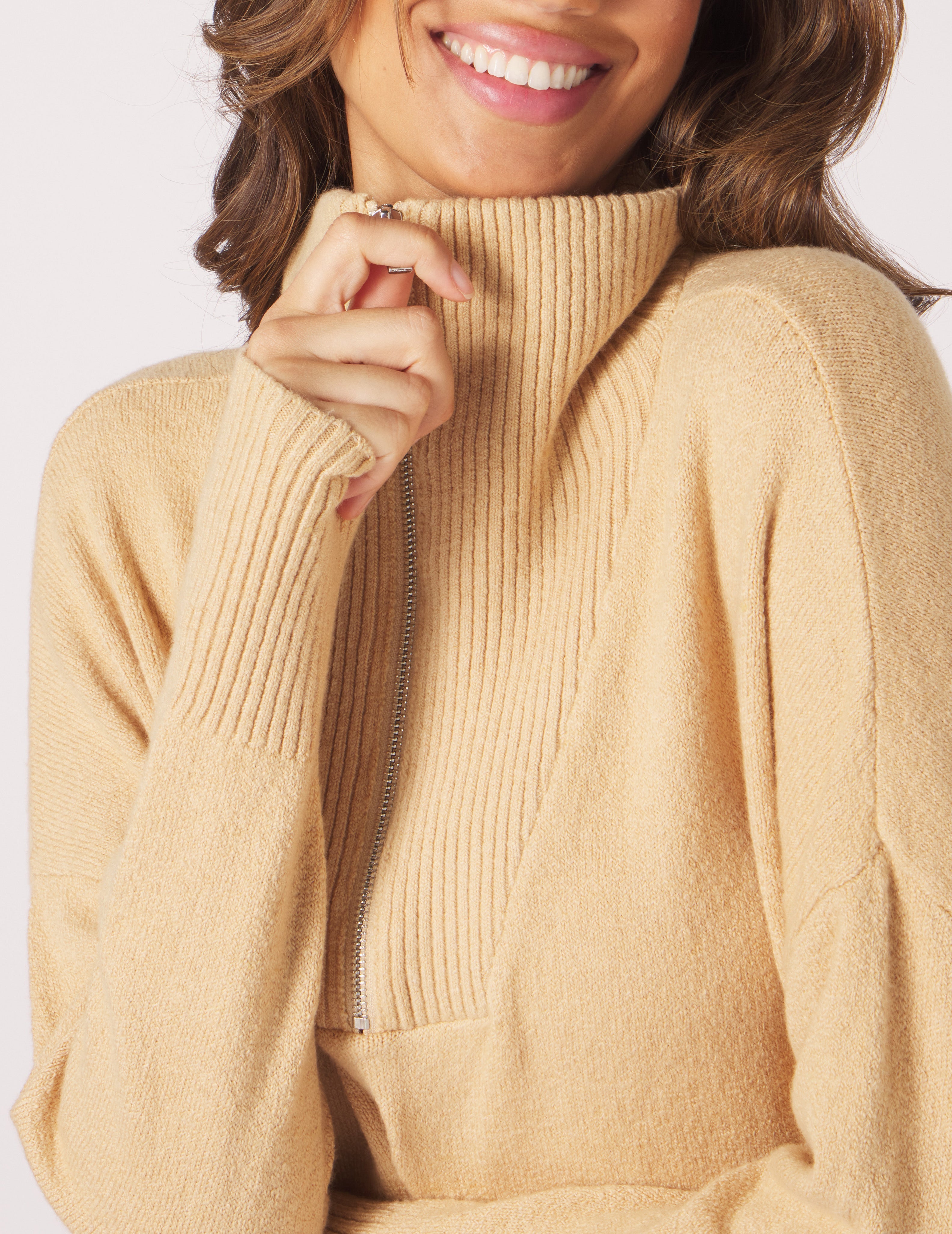 Elevated 1/4 Zip: Tan – Glyder Elevated 1/4 Zip: Tan – Glyder
