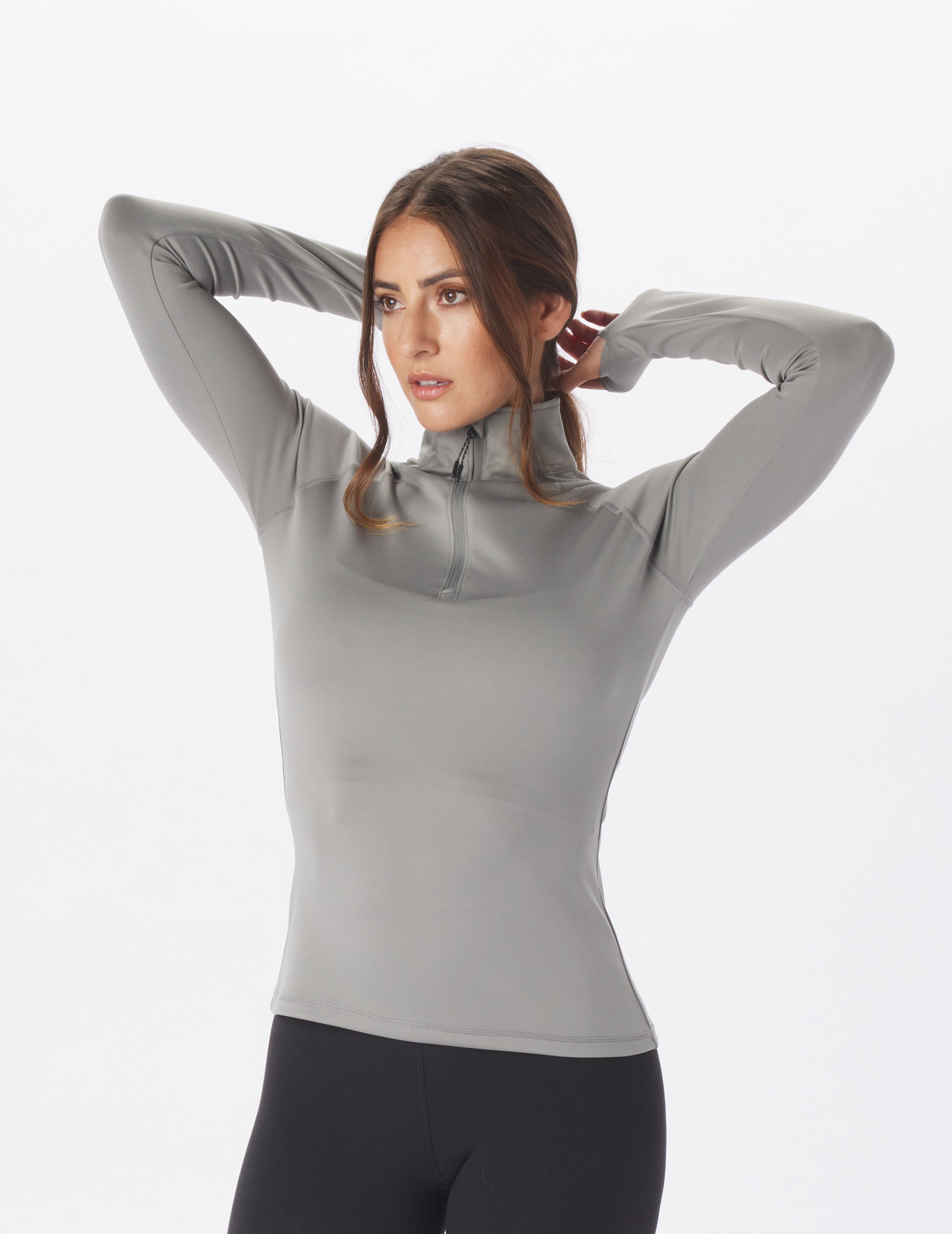 Glyde Quarter Zip: Silver Fog