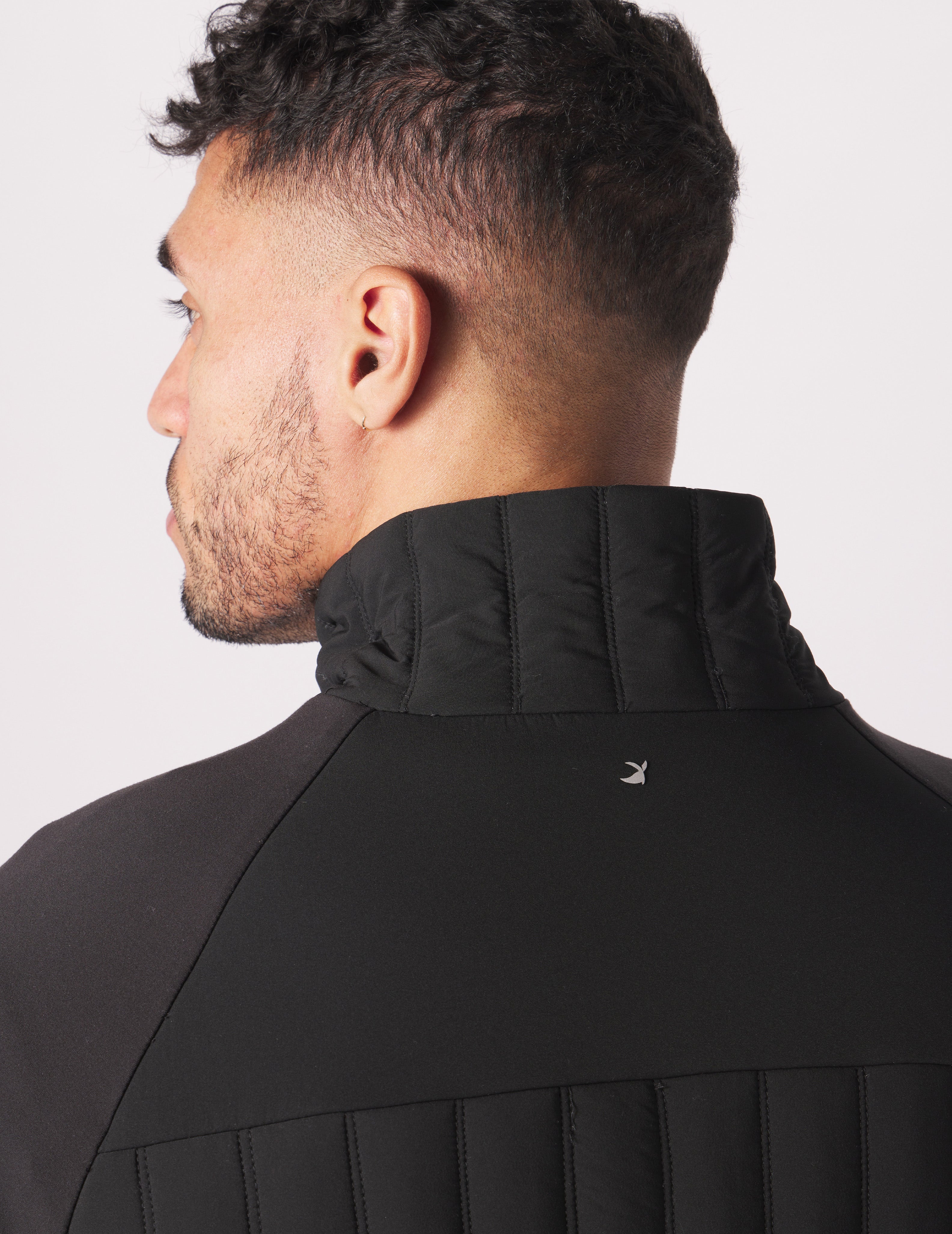 Hybrid Puffer Jacket: Black