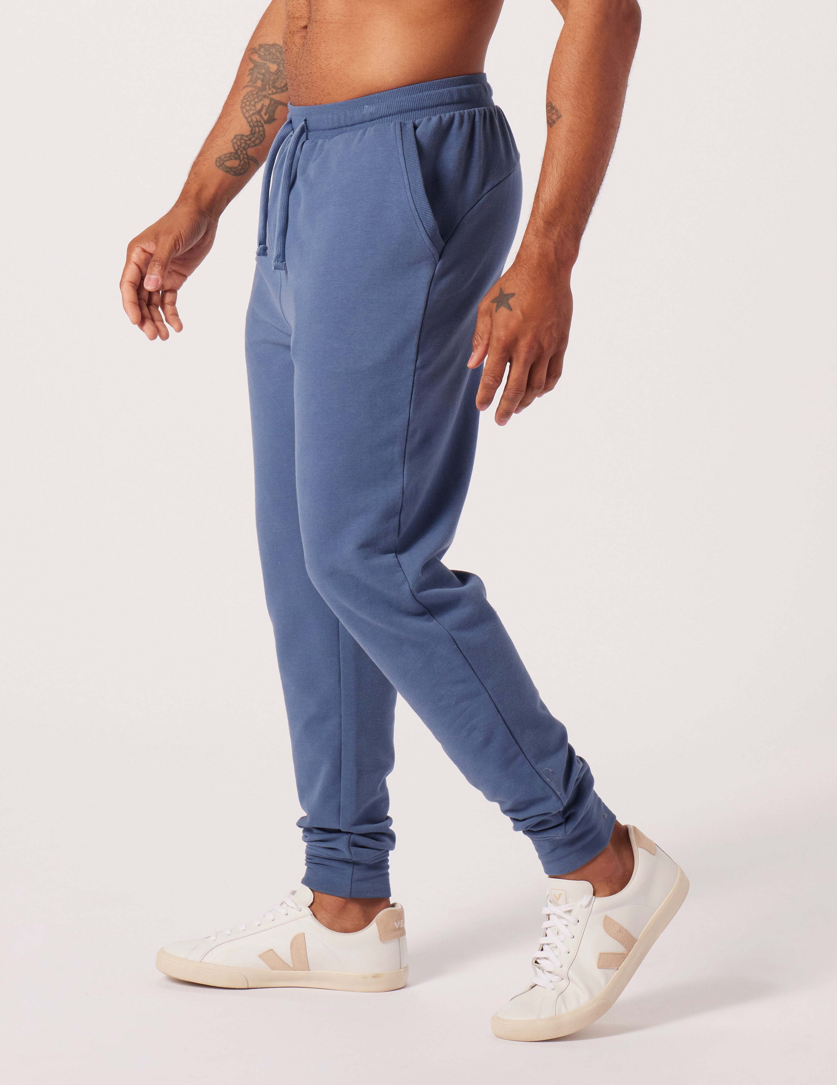★BADBLOOD★ Billy Washed Denim Sweatpants Blue Badblood Billy Washed Denim Sweatpants Blue – BBGSHOPHK