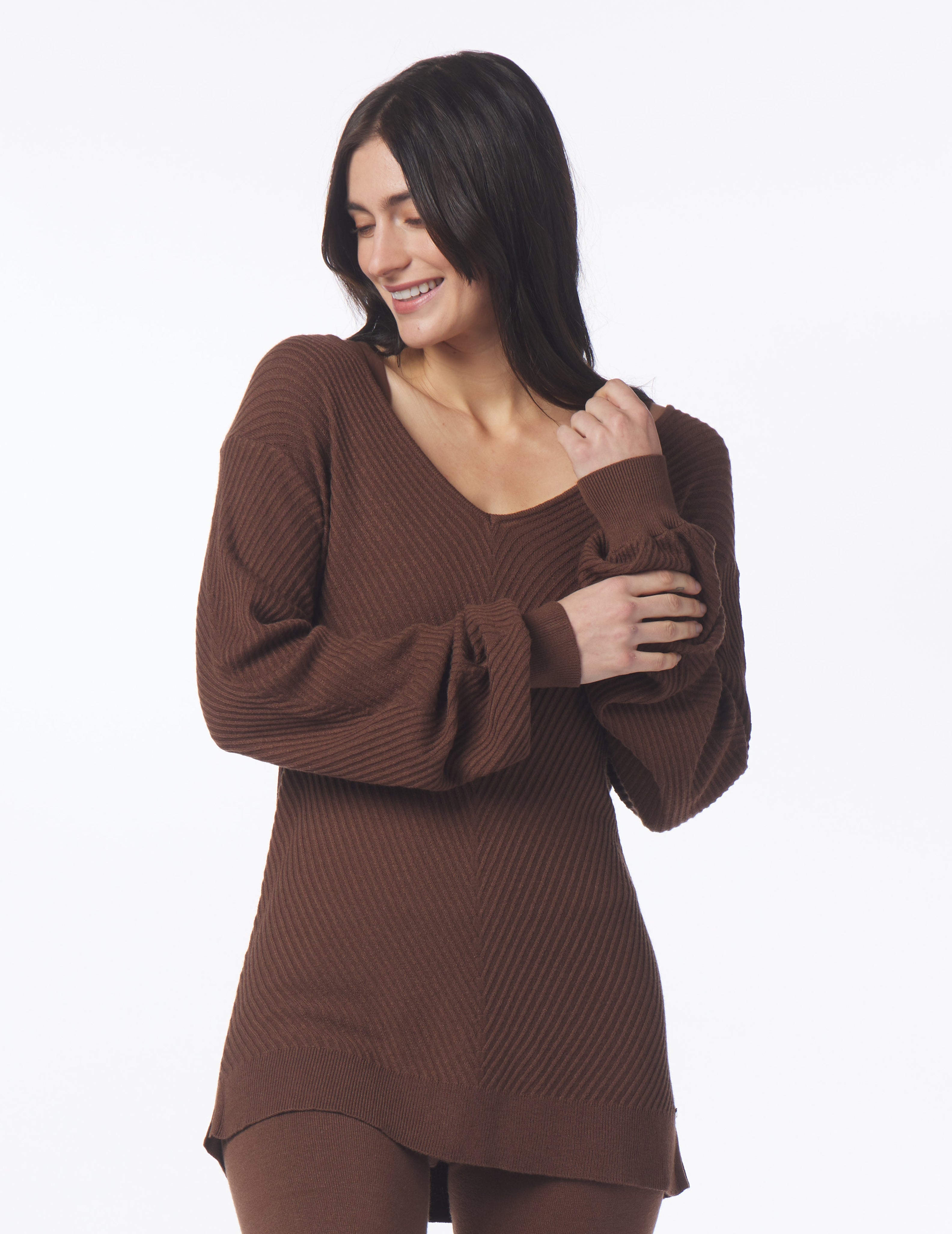 Luxury Rib Sweater: Espresso