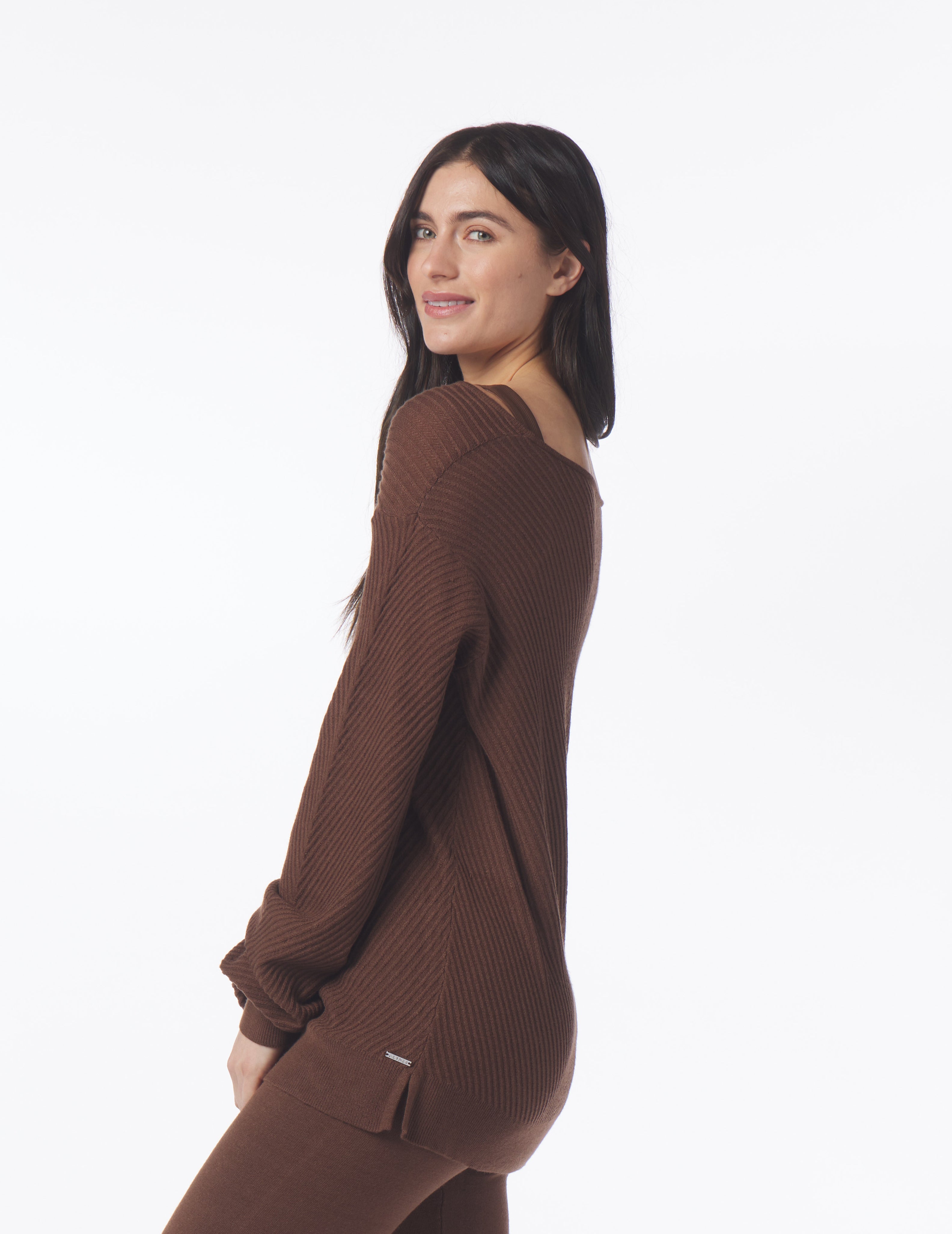 Luxury Rib Sweater: Espresso