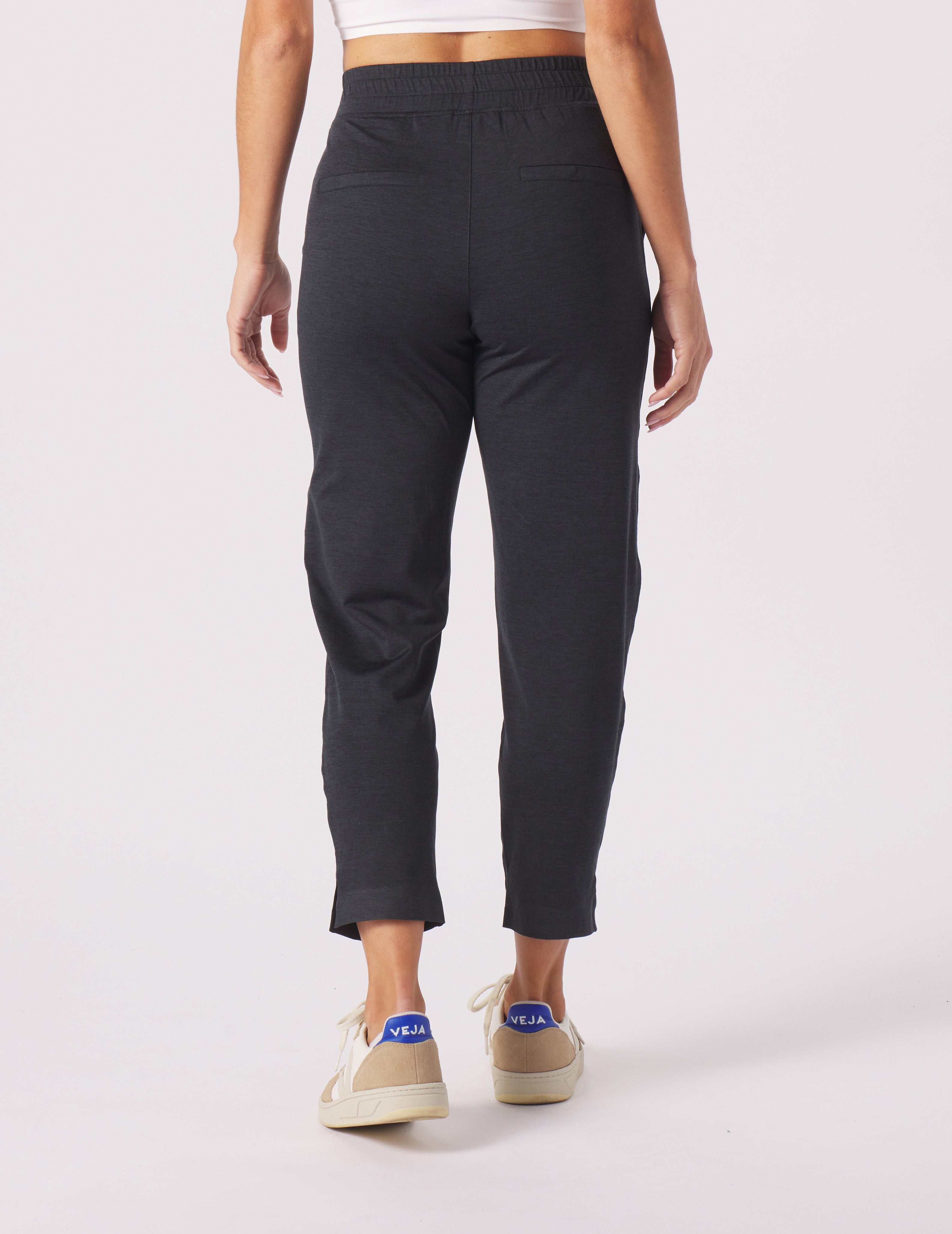 On The Go Ankle Pant: Black Marble