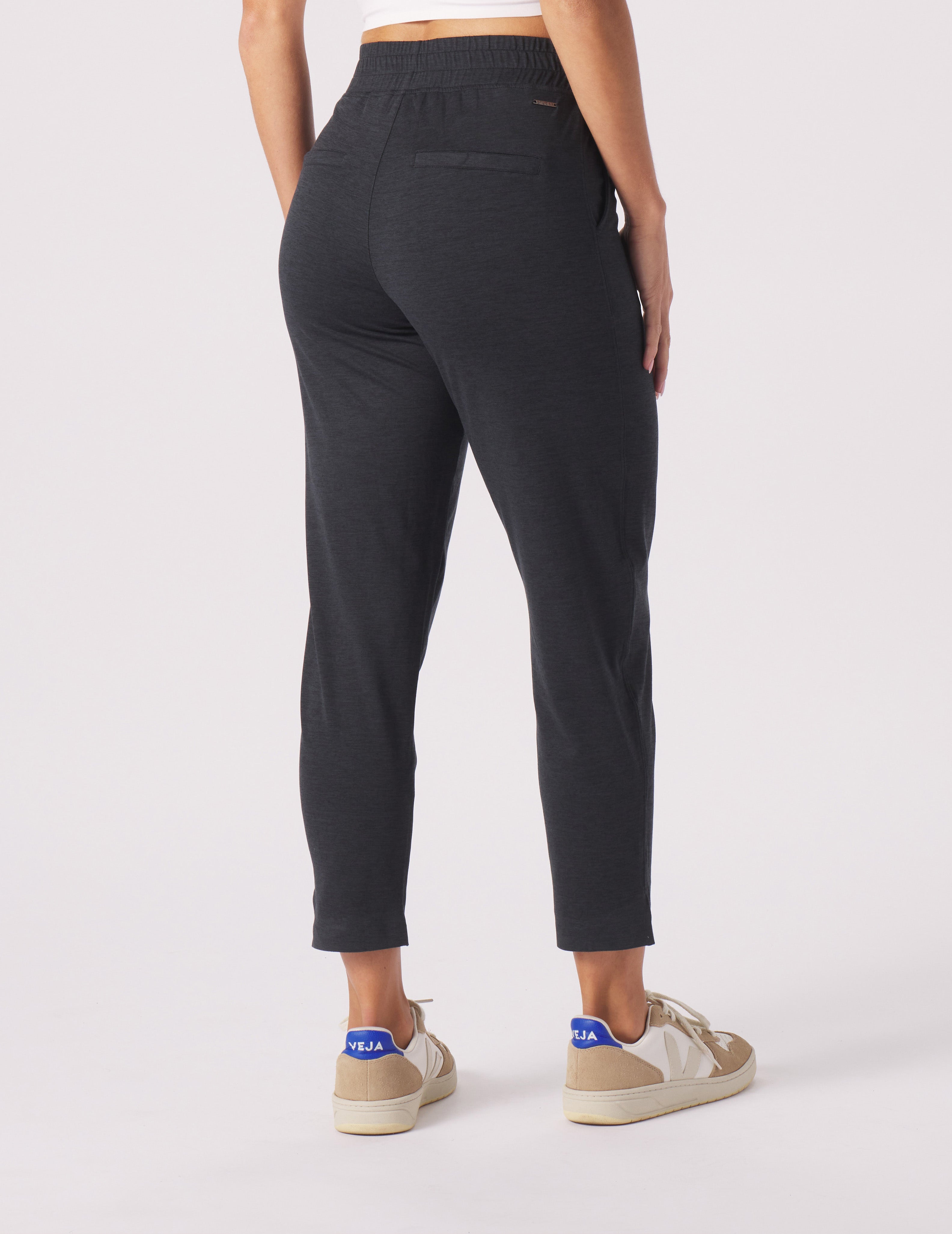 On The Go Ankle Pant: Black Marble
