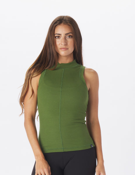 Ruby Mock Neck Tank: Chive – Glyder