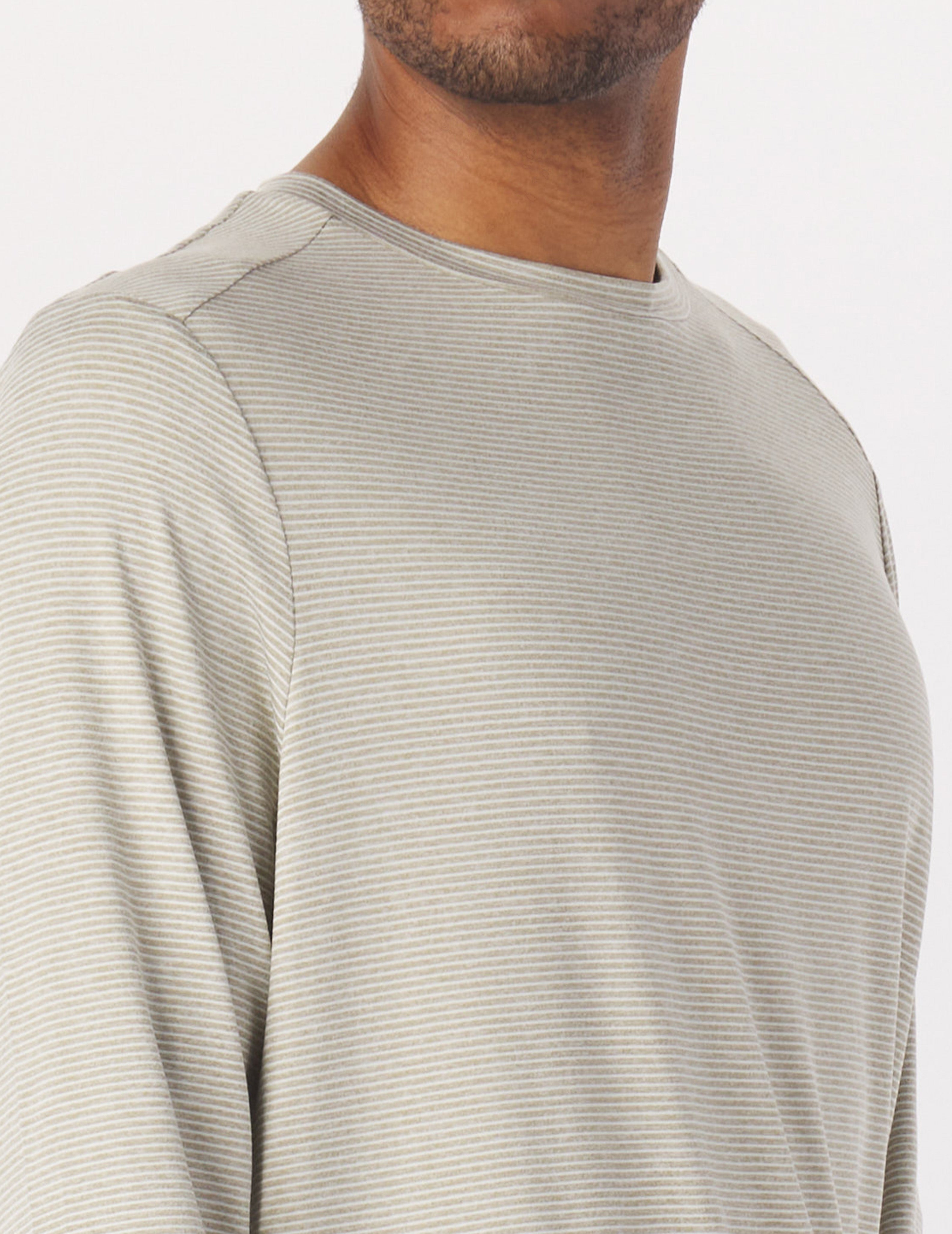 Salton Long Sleeve: Linen/Oatmilk Stripe