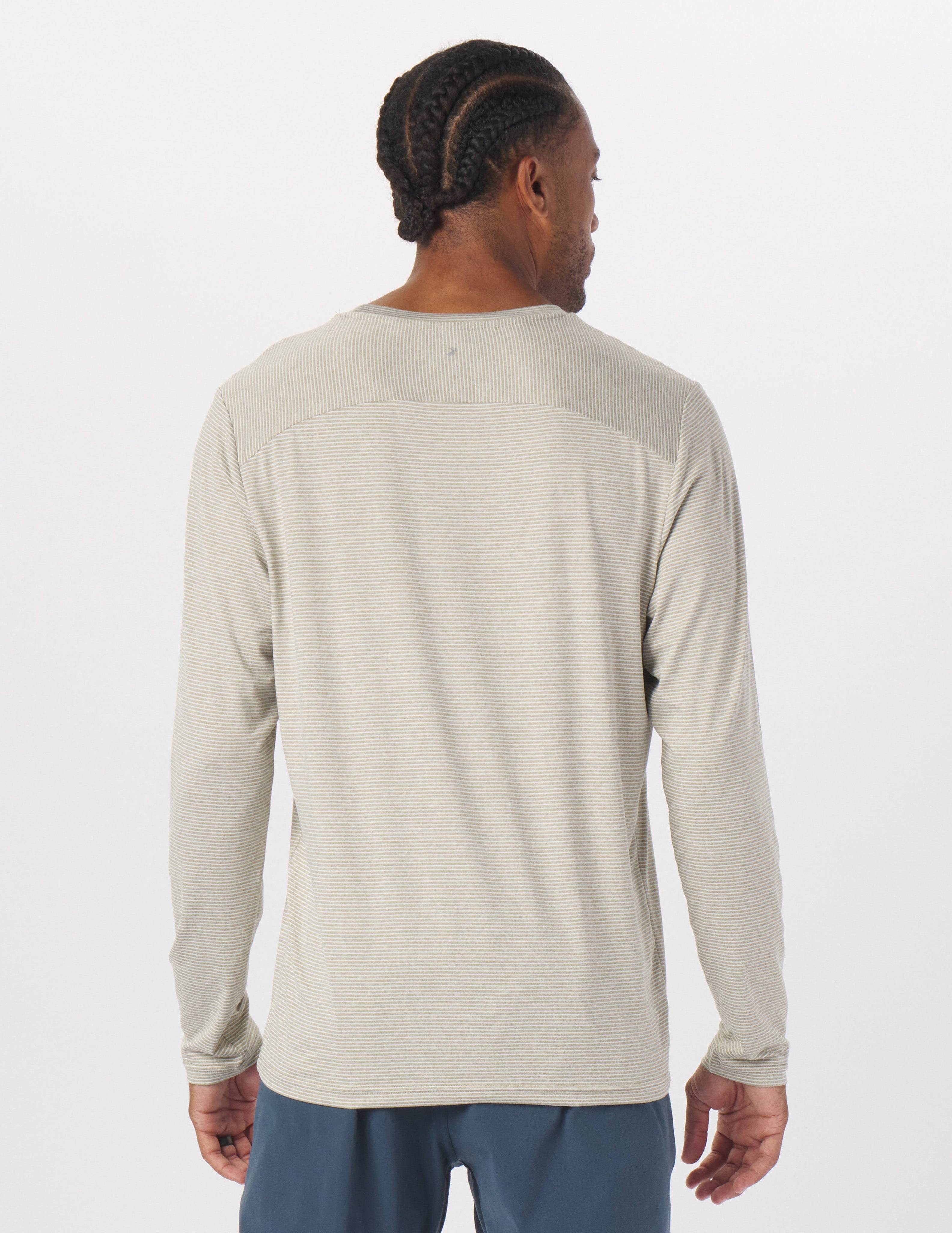 Salton Long Sleeve: Linen/Oatmilk Stripe