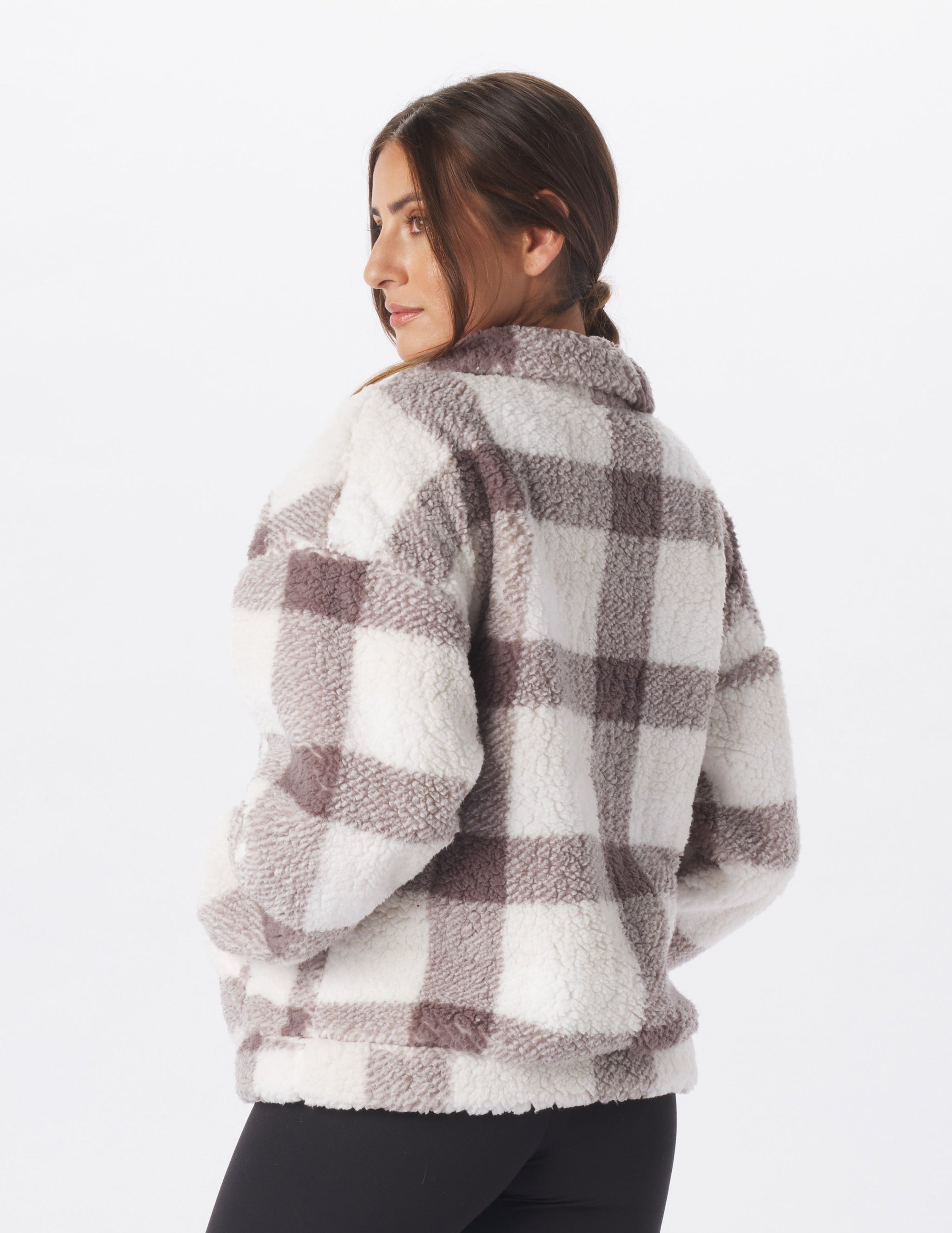 Sherpa Quarter Zip: Silver Fog Window Plaid – Glyder