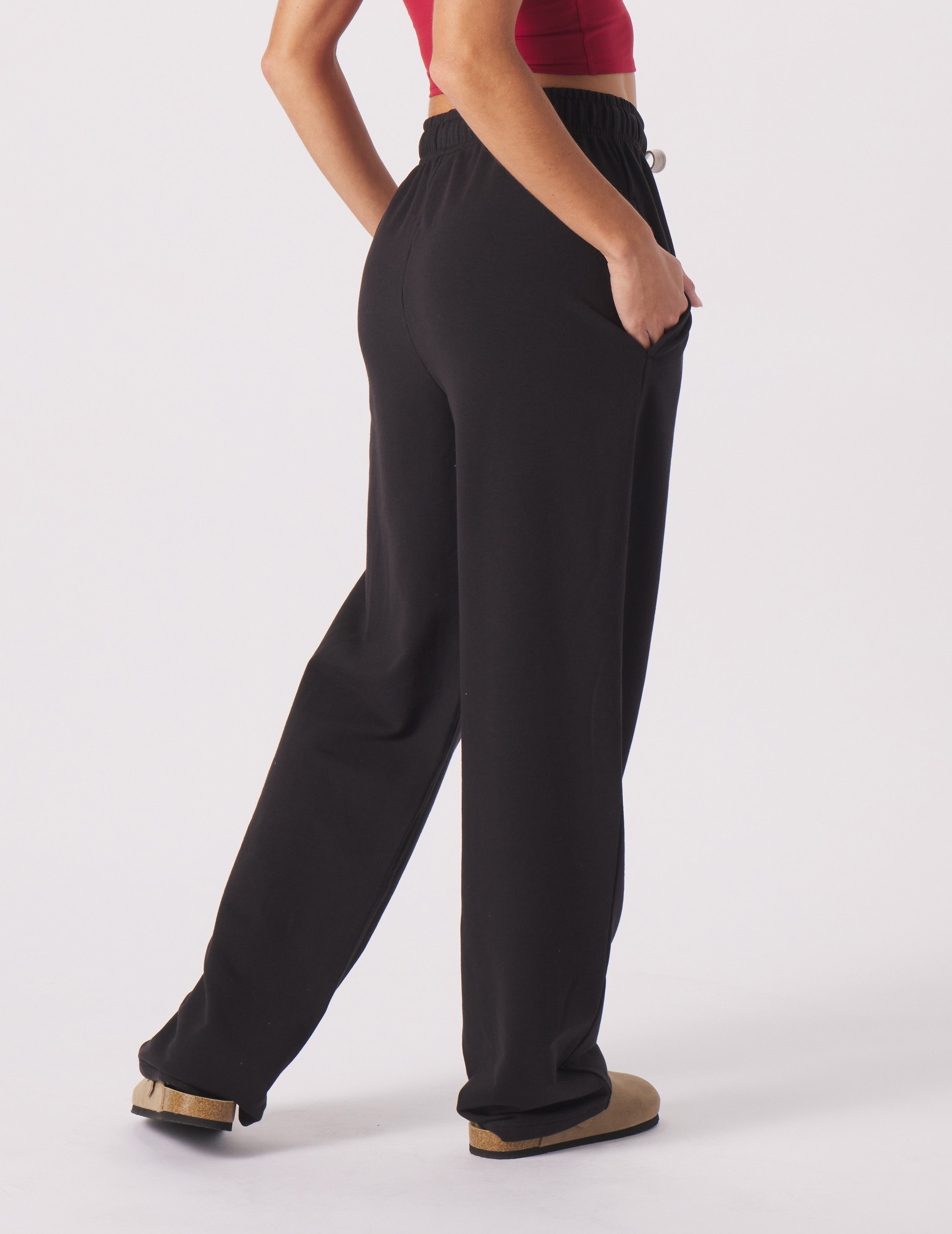 Black straight hotsell leg sweatpants