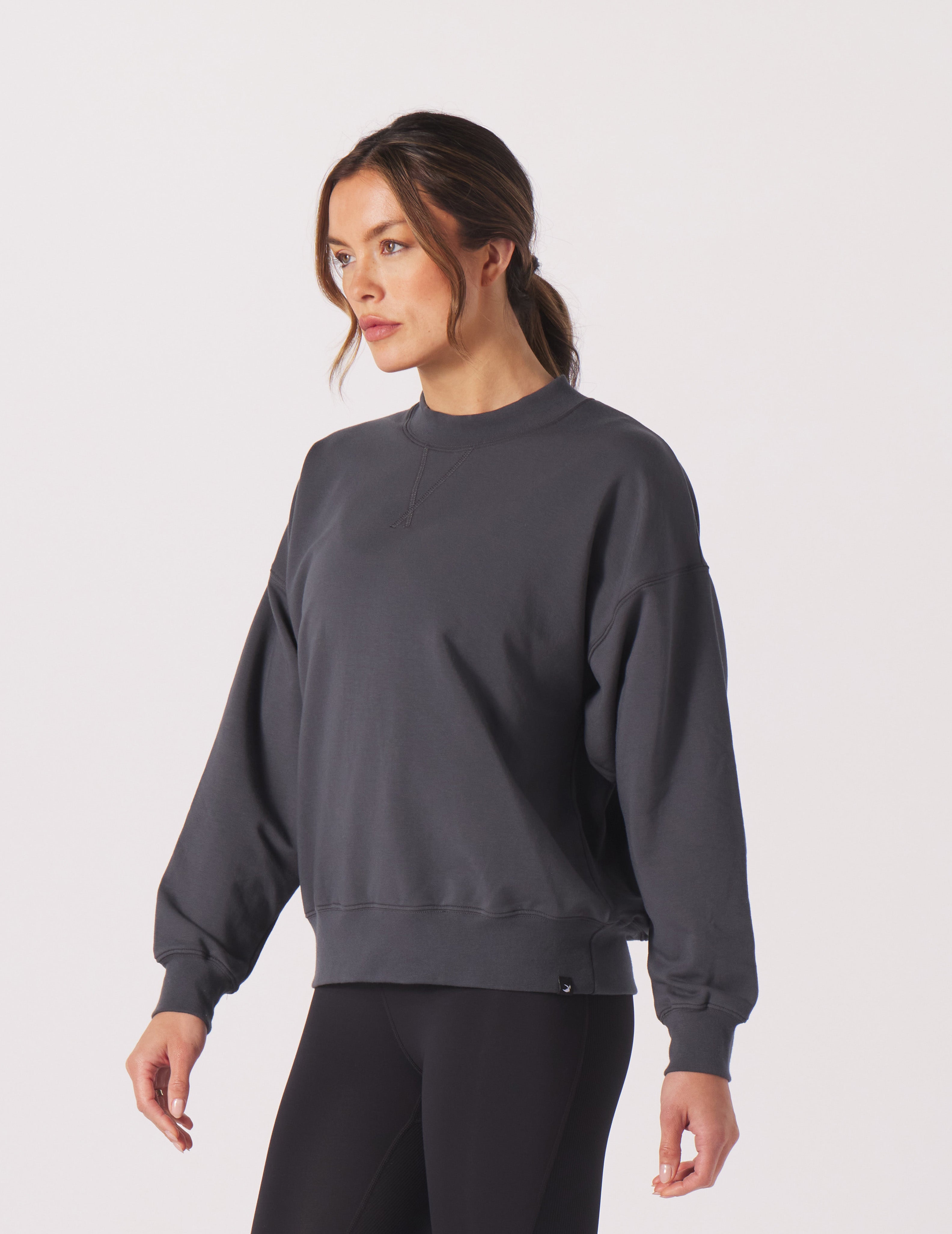 Vintage Oversized Crew: Carbon